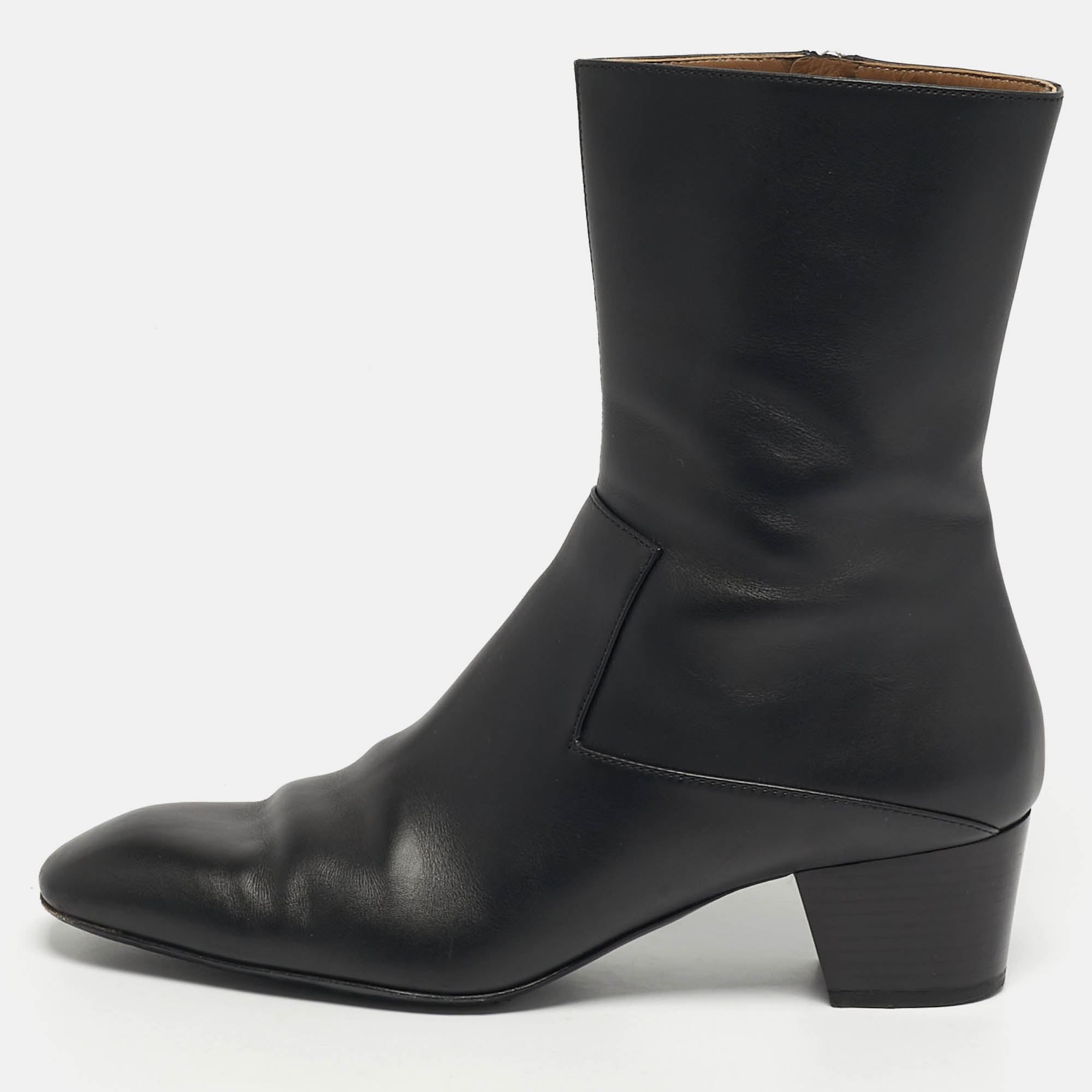 مملوكة مسبقًا Hermes Sommet Size 40 Black Leather Ankle Length Boots
