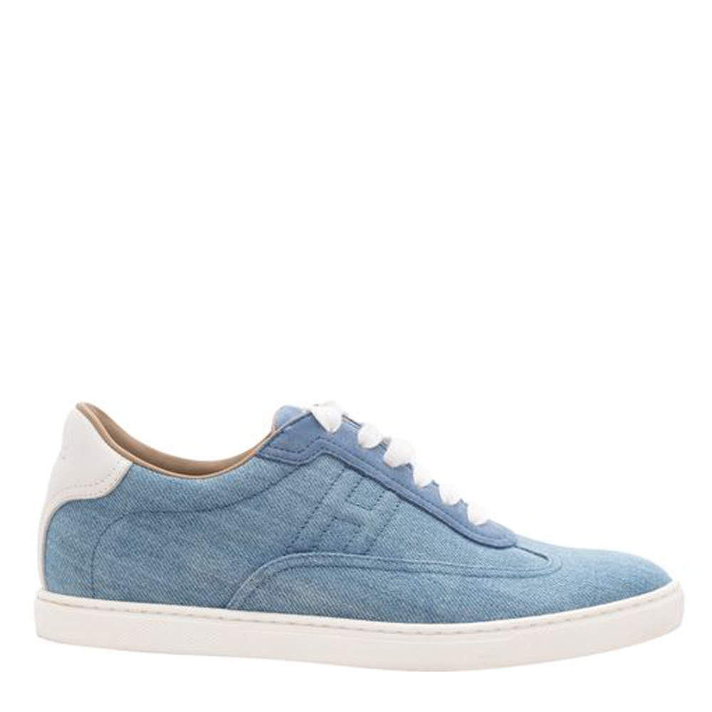 Hermes Blue Light Denim Sneakers Size 37