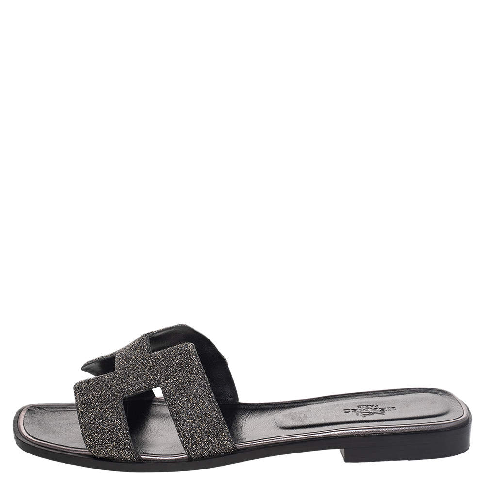 hermes glitter sandals