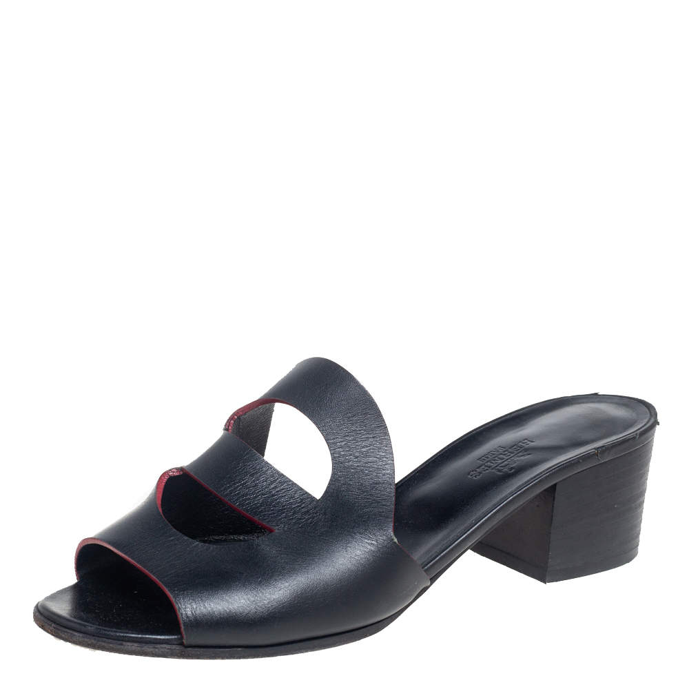 Hermes Black Leather Mona Side Size 37.5 Hermes | The Luxury Closet