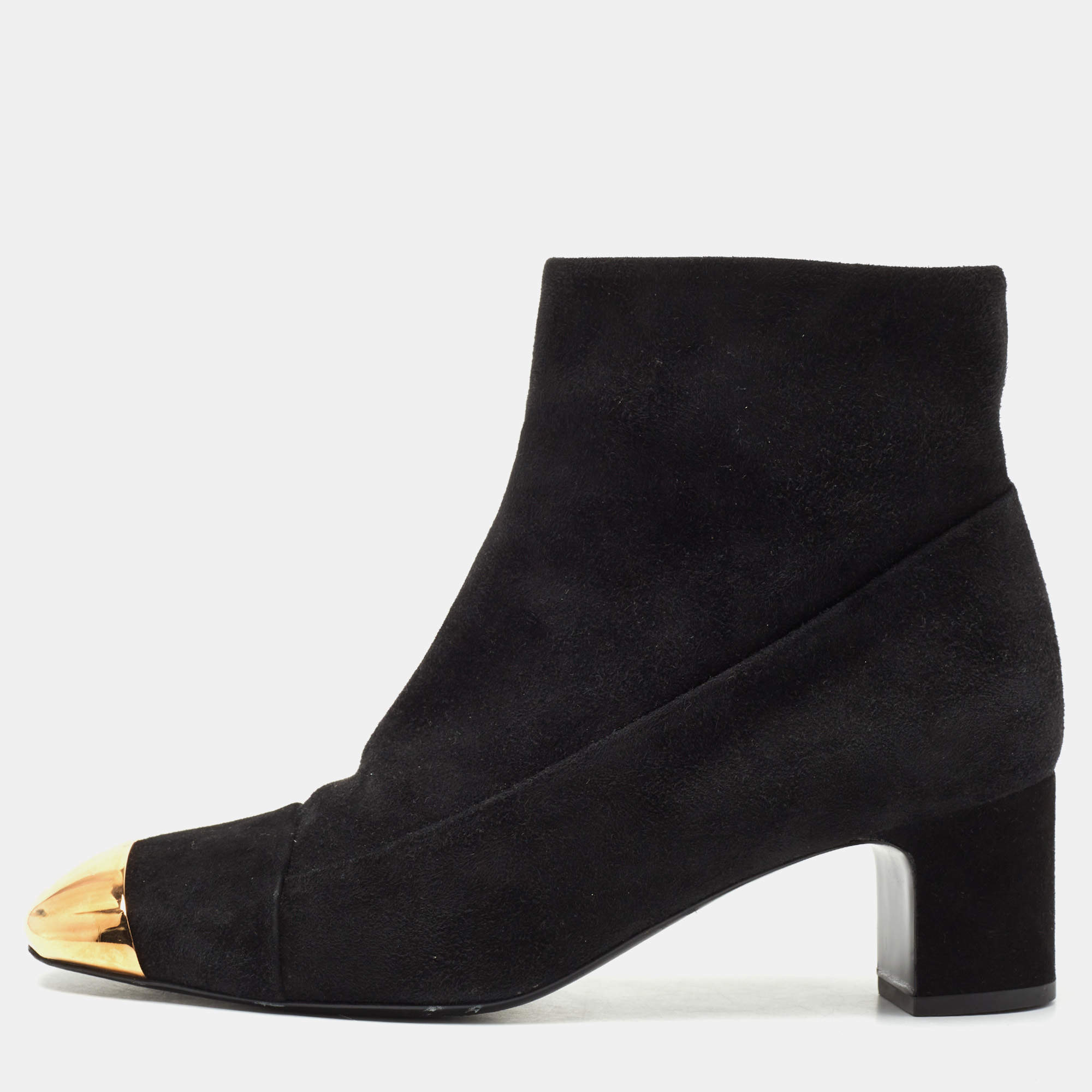 Hermes Black Suede Lindsey Ankle Boots Size 39