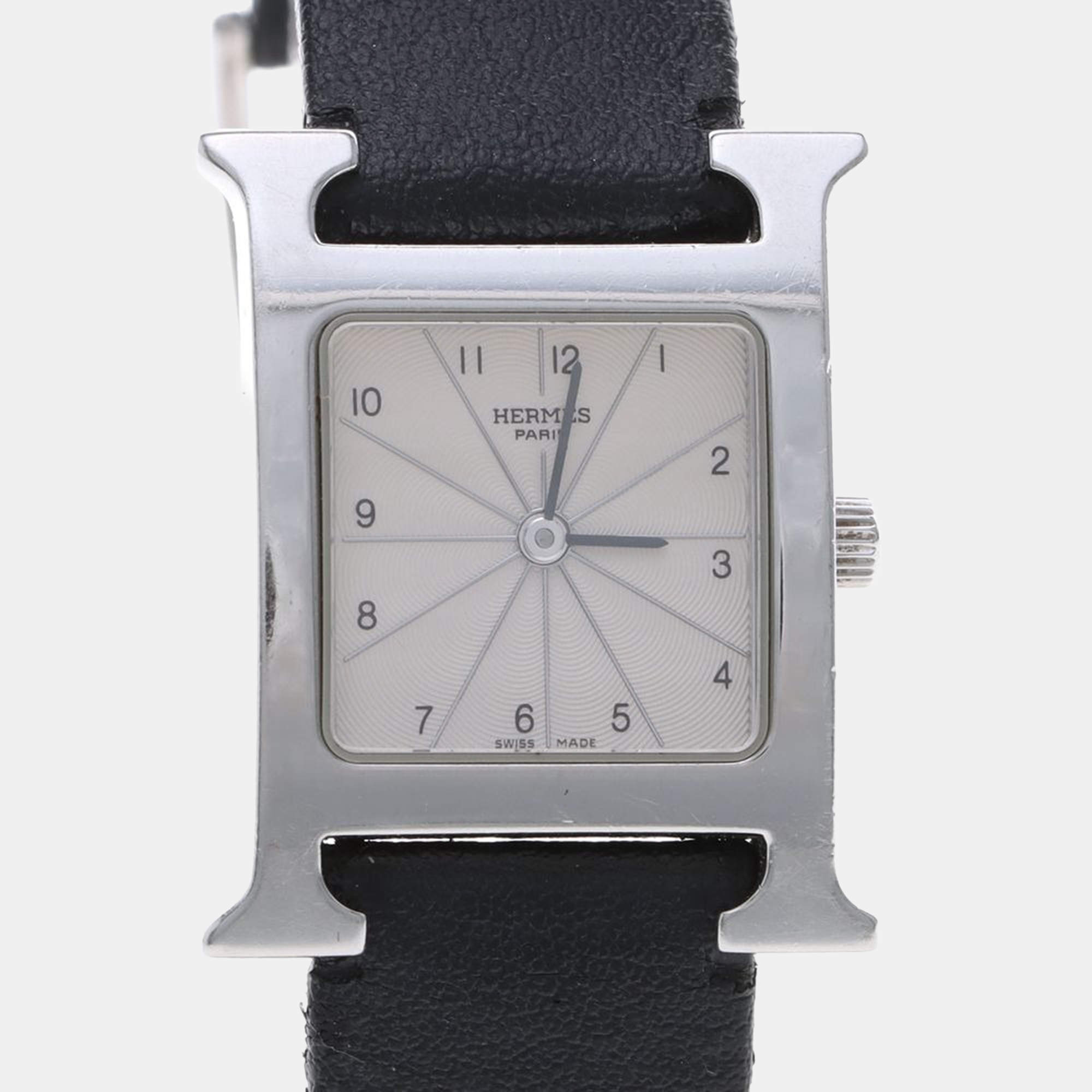 Pre Owned Hermes H Heure HH1.210 Quartz Stainless Steel Women's Wristwatch 21 mm