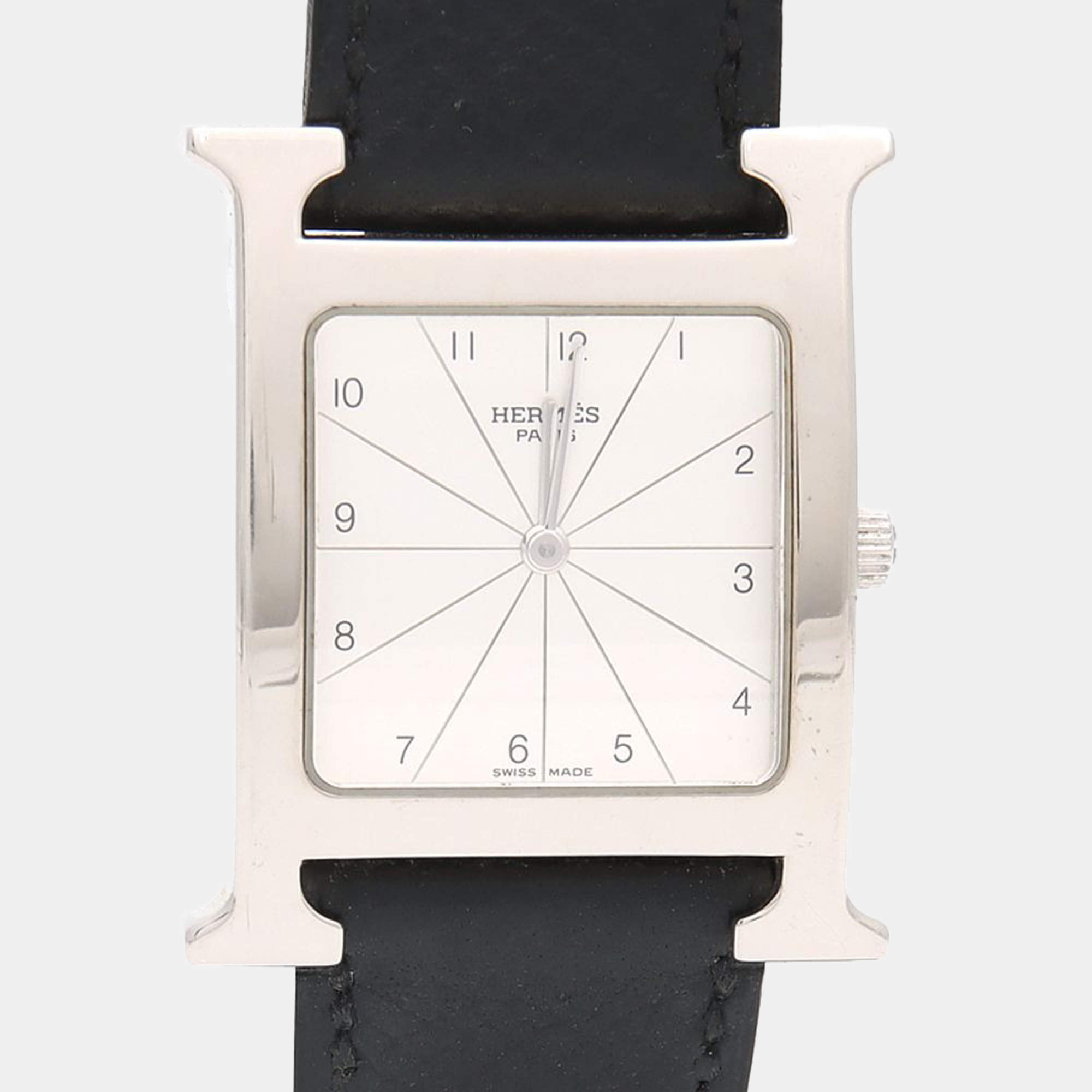 Pre Owned Hermes Heure H HH1.505 Quartz Stainless Steel Womens Wristwatch 26 mm