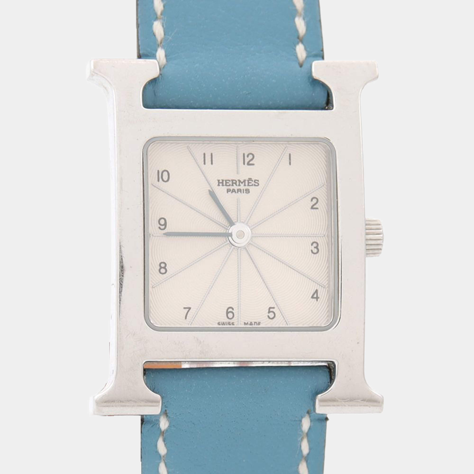 Pre Owned Hermes Heure H HH1.210 Quartz Stainless Steel Womens Wristwatch 21 mm