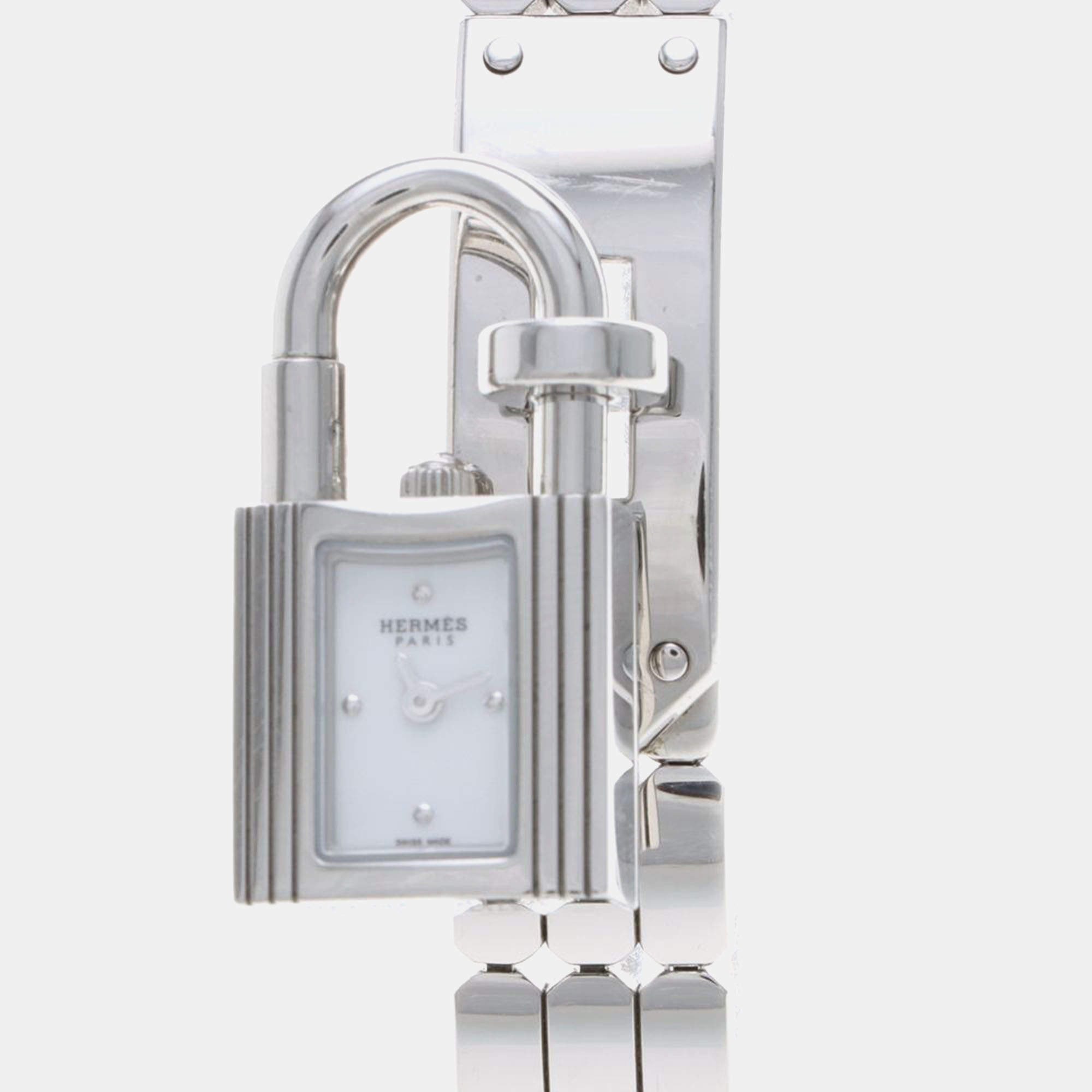 Pre Owned Hermes Kelly KE4.110 Quartz Stainless Steel Womens Wristwatch 16.5 mm