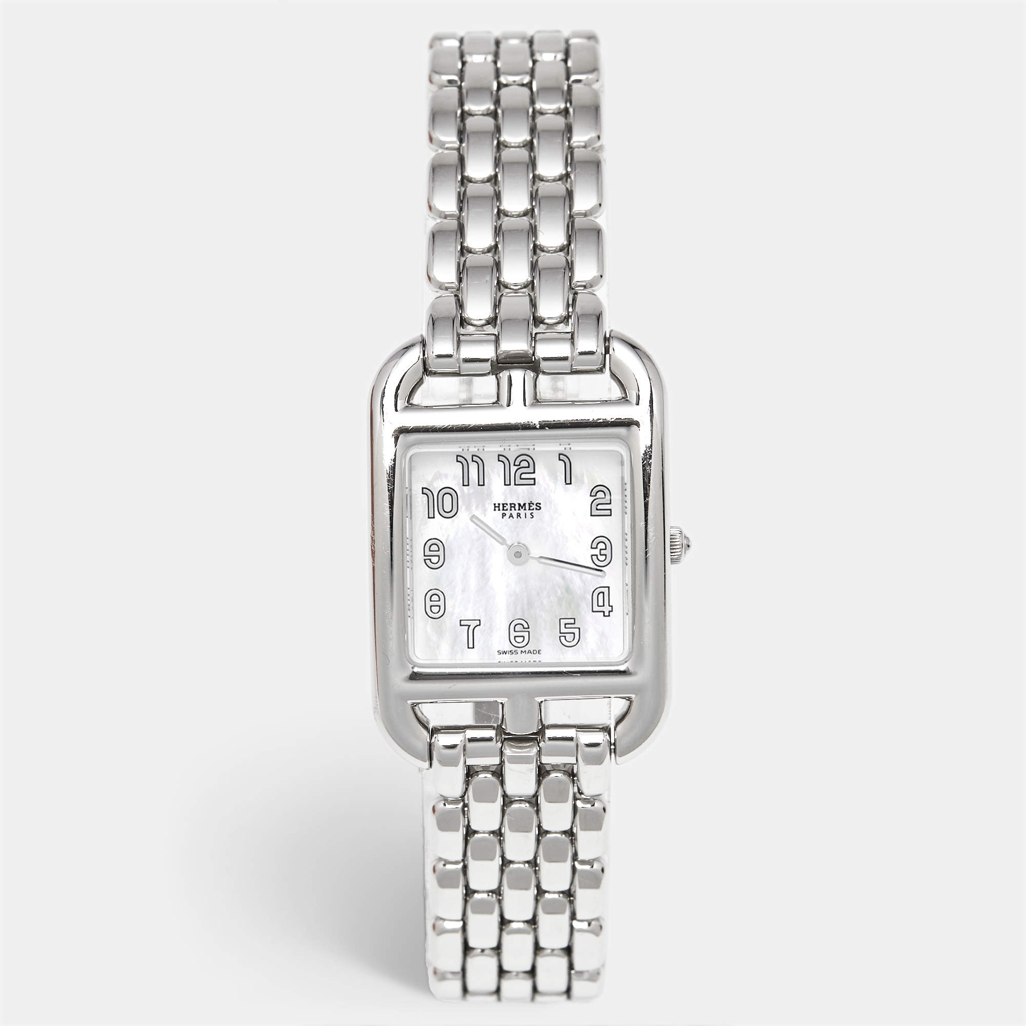 مملوكة مسبقًا Hermes Cape Cod W403521WW00 Mother Of Pearl Dial Stainless Steel Women's Wristwatch 23 mm