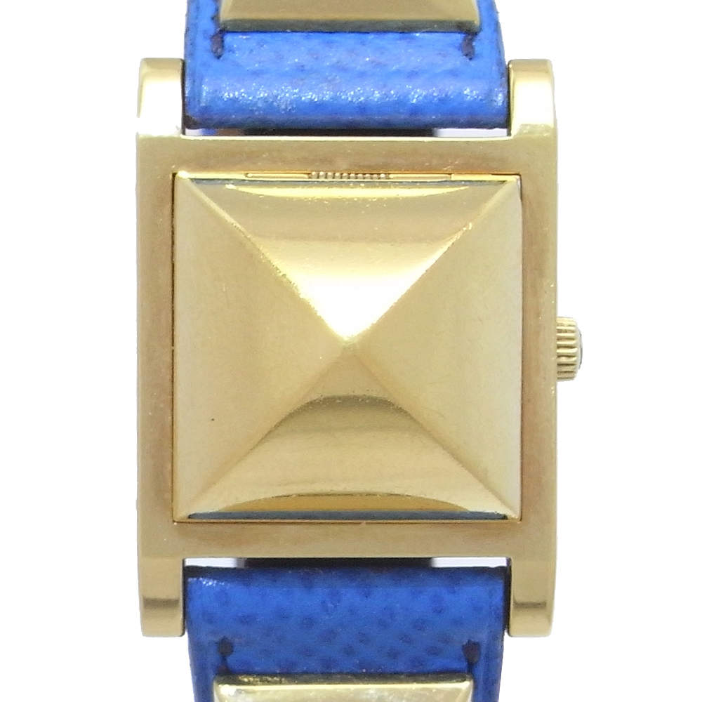 Pre Owned Hermes White Gold Plated Staineless Steel Medor ME1.201 Women's Wristwatch 23 MM