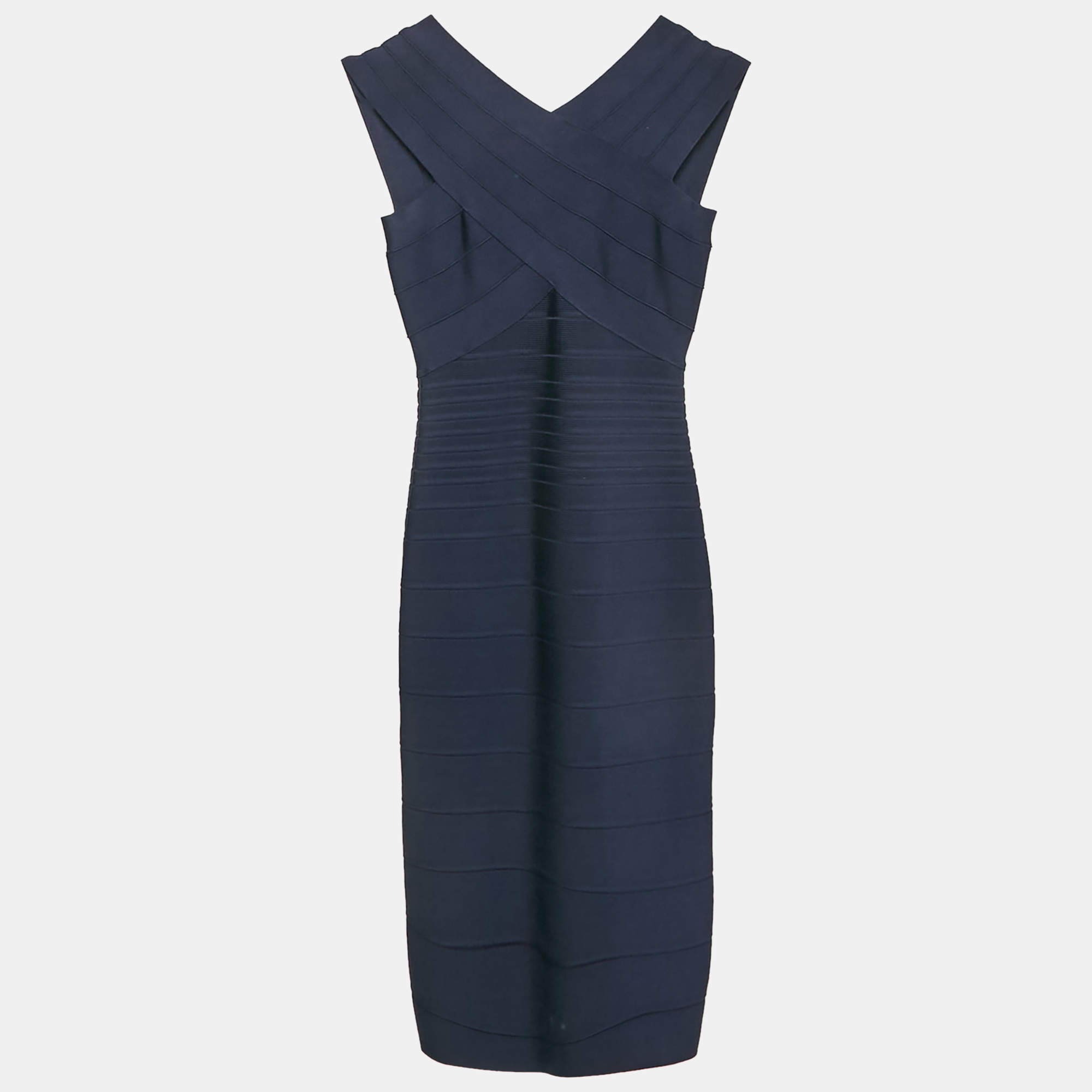 Herve Leger Pacific Blue Knit Bandage Stella Dress XS