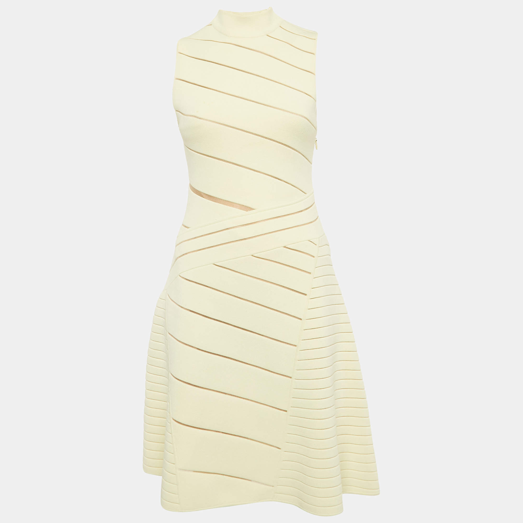 Herve Leger Jersey Sleeveless High Neck Dress S