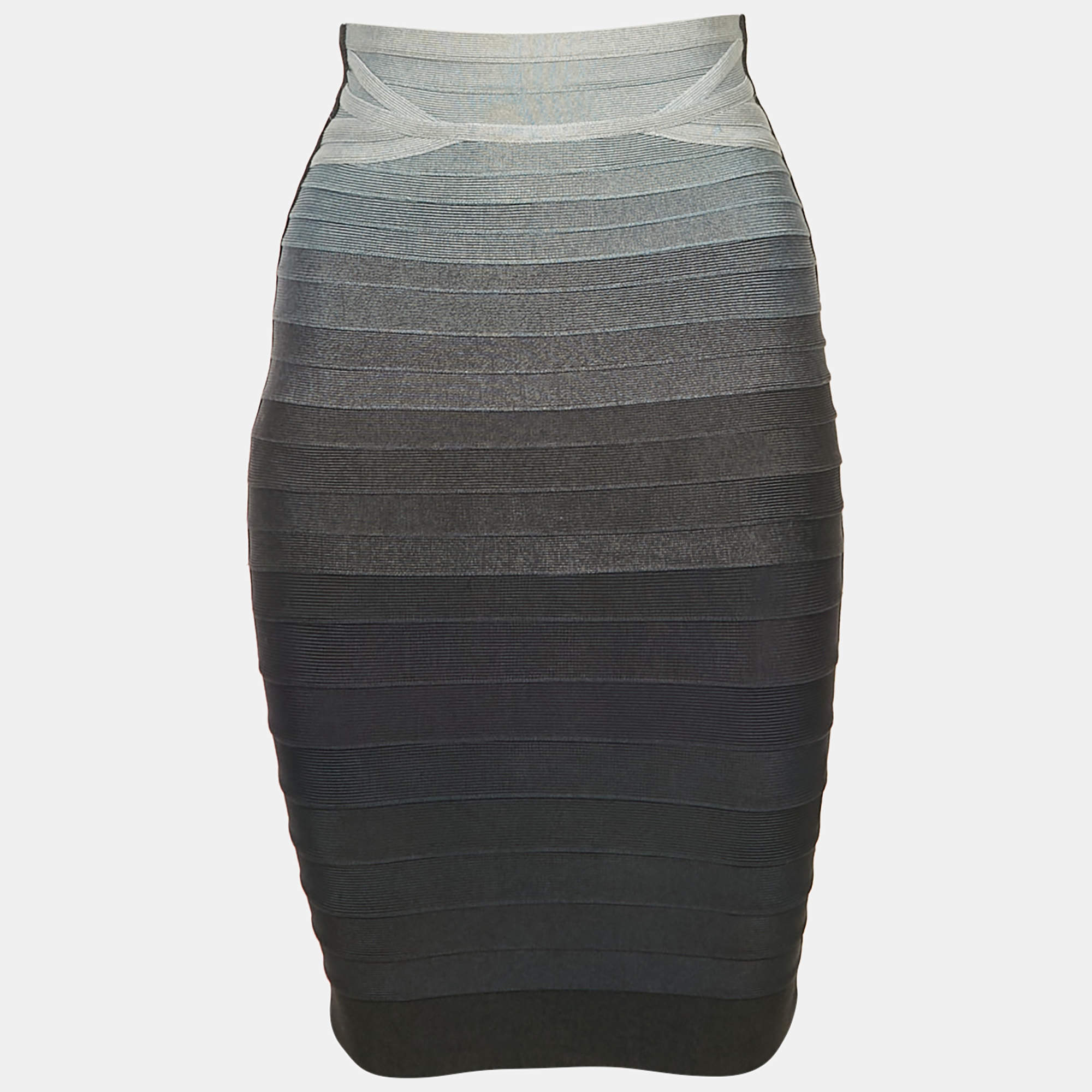 Herve Leger Grey Bandage Knit Pencil Skirt XS