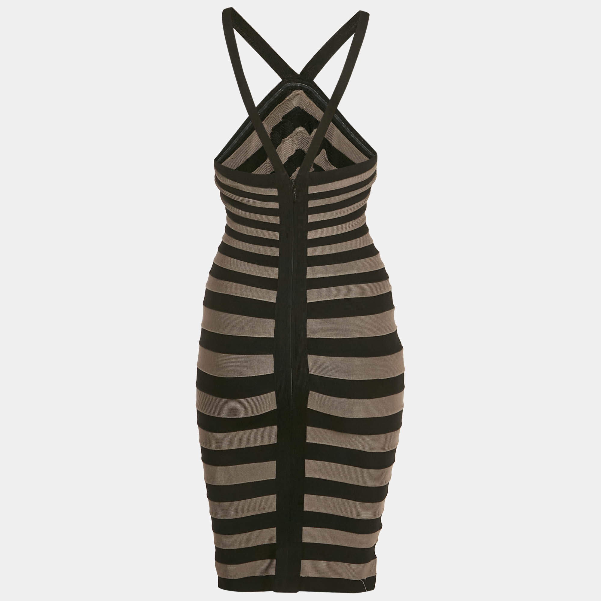 ⭐︎セレブ御用達⭐︎HERVE LEGER 薄紫 ストライプ ノースリーブ XS ⭐︎セレブ御用達⭐︎HERVE LEGER 薄紫 ストライプ ノースリーブ