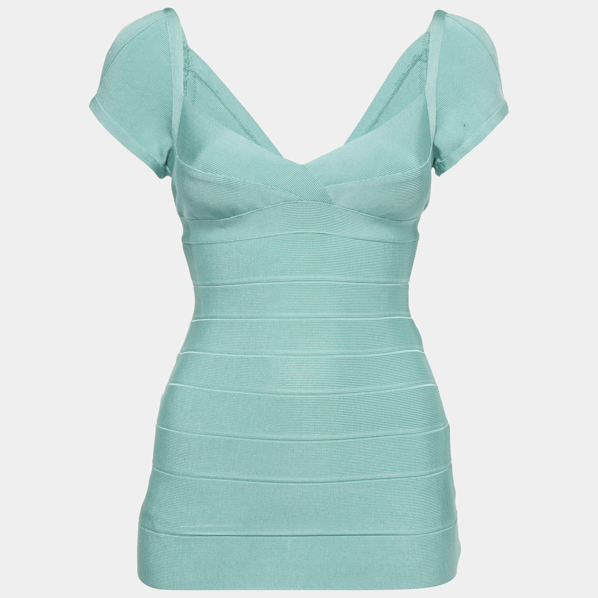 مملوكة مسبقًا توب هيرفي ليجي باندج كولد شولدر تريكوب الأزرق النعناعي مقاس صغير - سمول