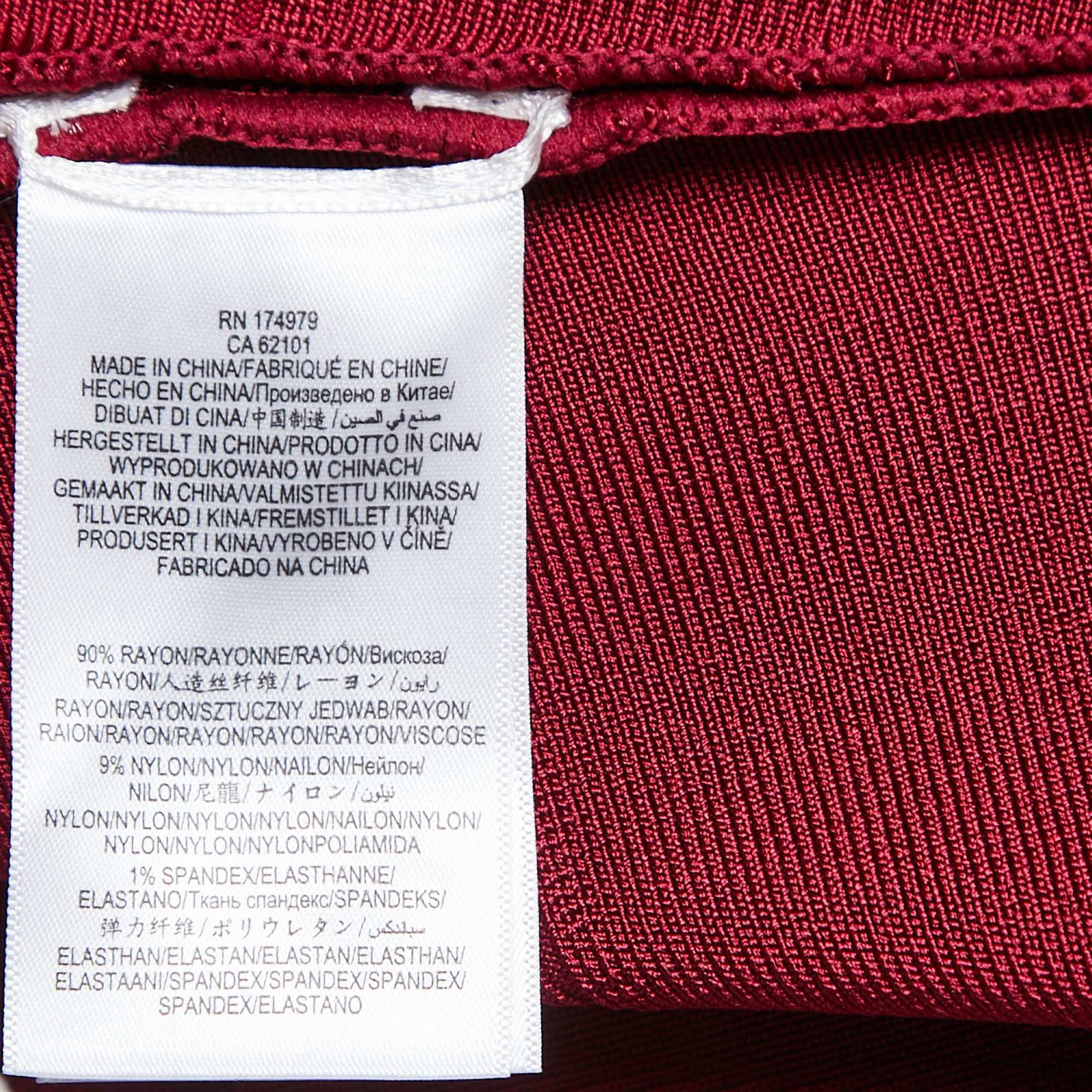 Pre Owned Herve Leger Burgundy Stretch Knit Bandage Top S