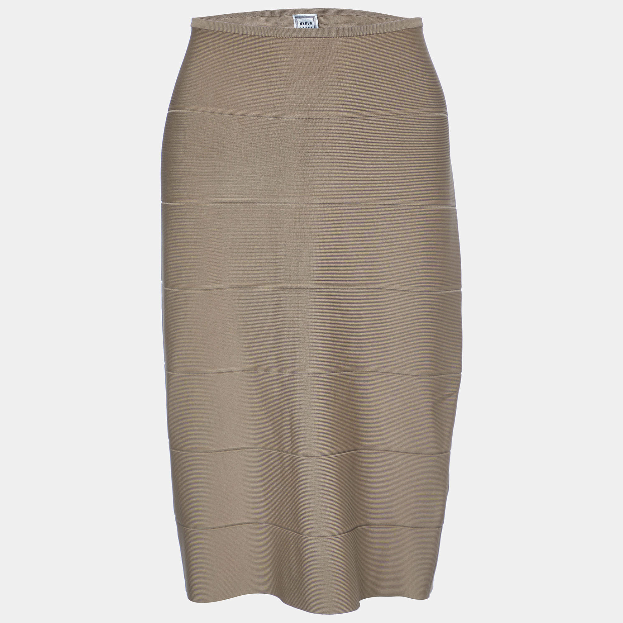 Herve Leger Vintage Beige Knit Skirt M