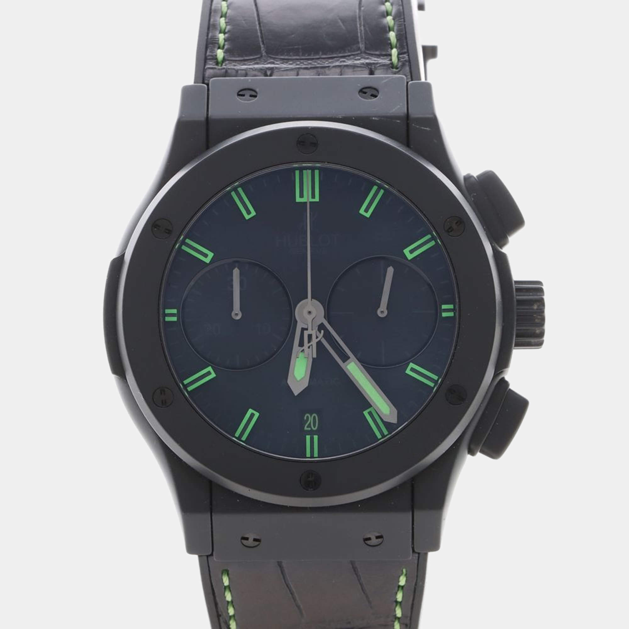 Pre Owned Hublot Classic Fusion Chronograph Ceramic 521.CI.1110.LR.SDQ12 Automatic Black Ceramic Men's Wristwatch 45mm