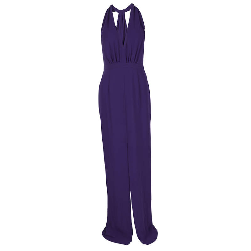 Pre Owned Hugo Boss Purple V-Neck Sleeveless Diwendyn Maxi Dress S