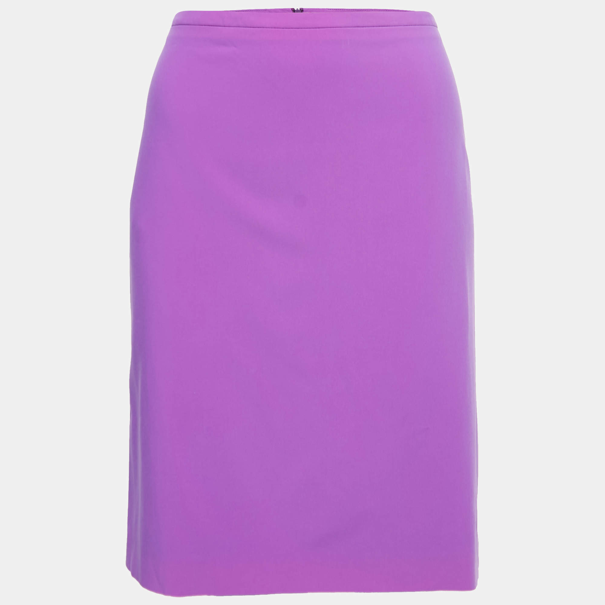 Pre Owned Hugo by Hugo Boss Purple Crepe Ranina Skirt L