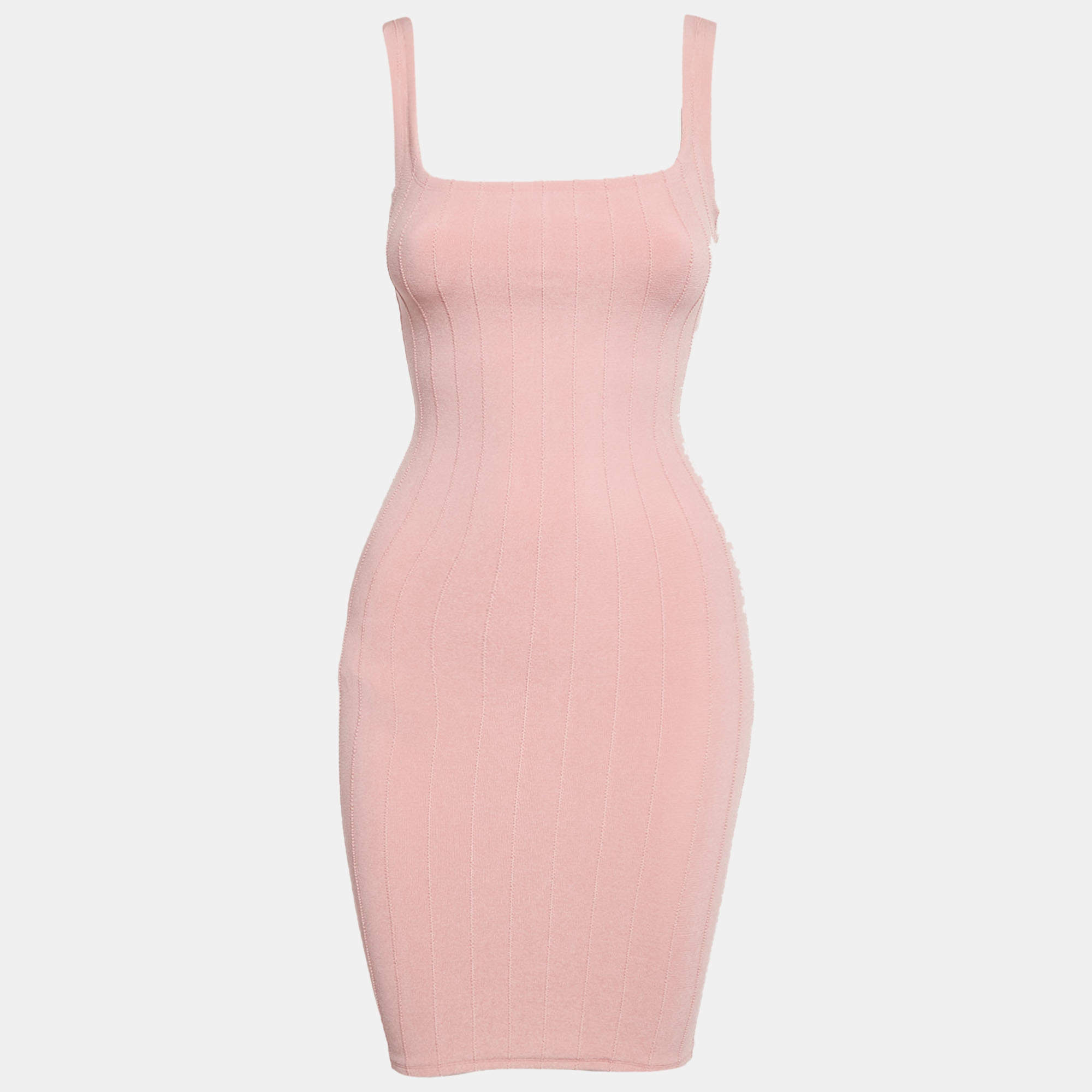 مملوكة مسبقًا Hunza G Pink Stretch Knit Nile Mini Dress One Size 