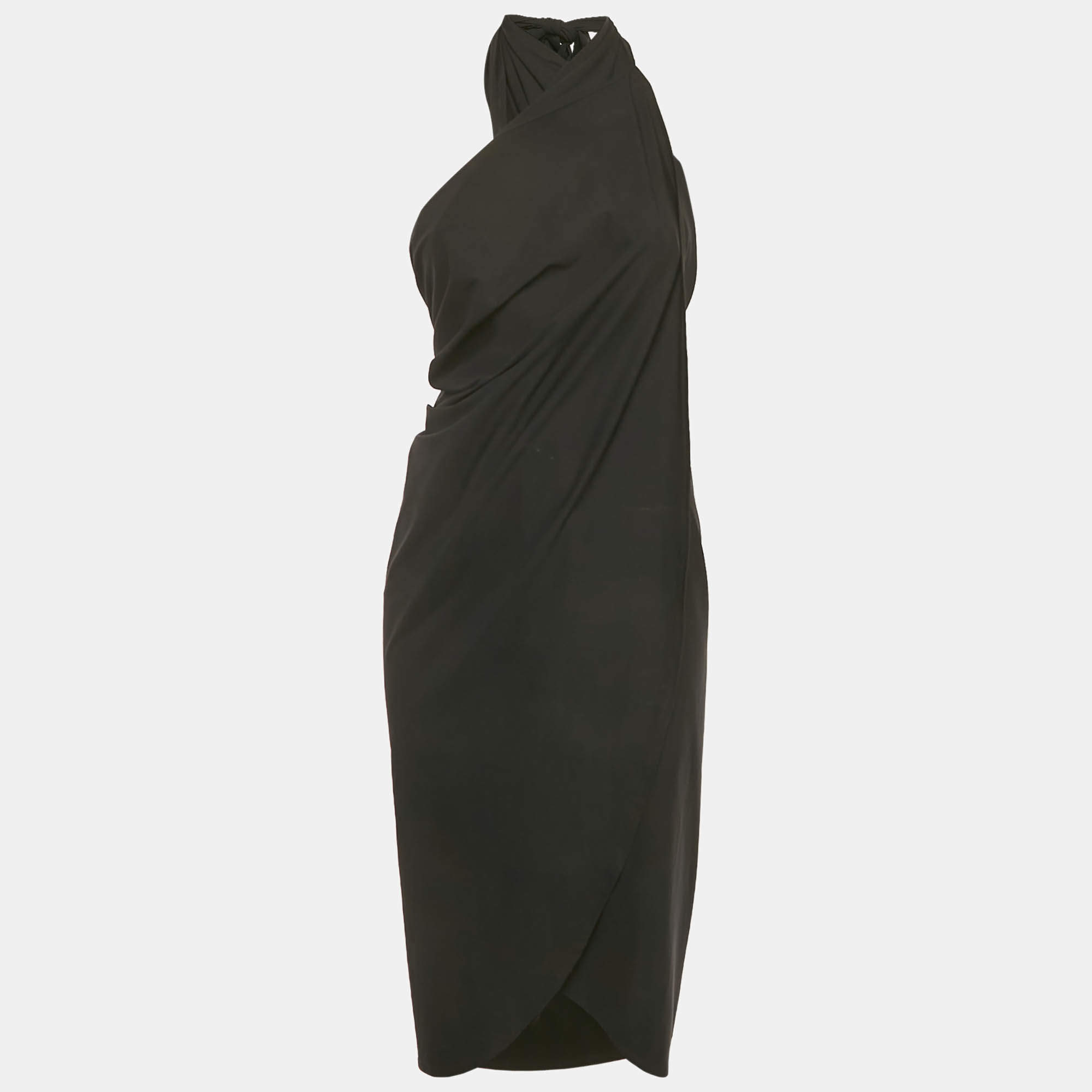 Pre Owned Hunza G Black Nylon Long Sarong ONE SIZE