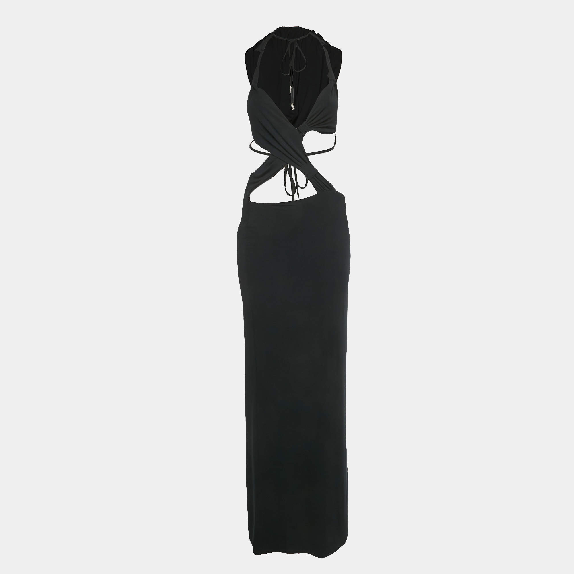 مملوكة مسبقًا I.Am.Gia Black Jersey Cut-Out Vivienne Dress S