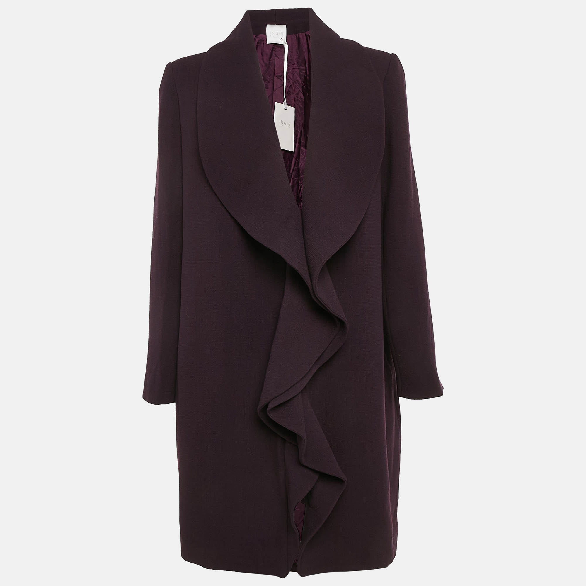 INGIE Paris Purple Wool Overcoat XL