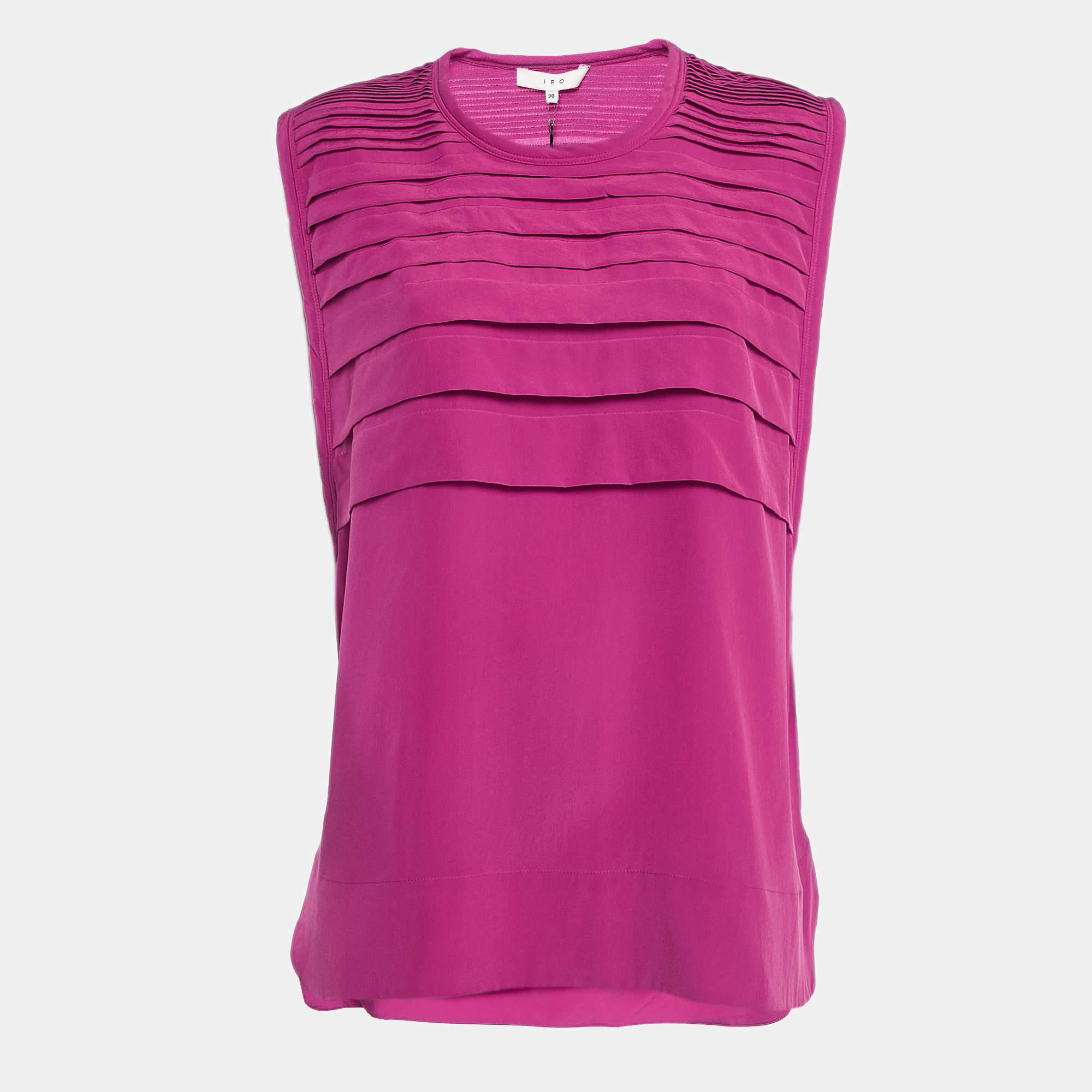 IRO Fuchsia Pink Silk Sleeveless Lia Tunic M