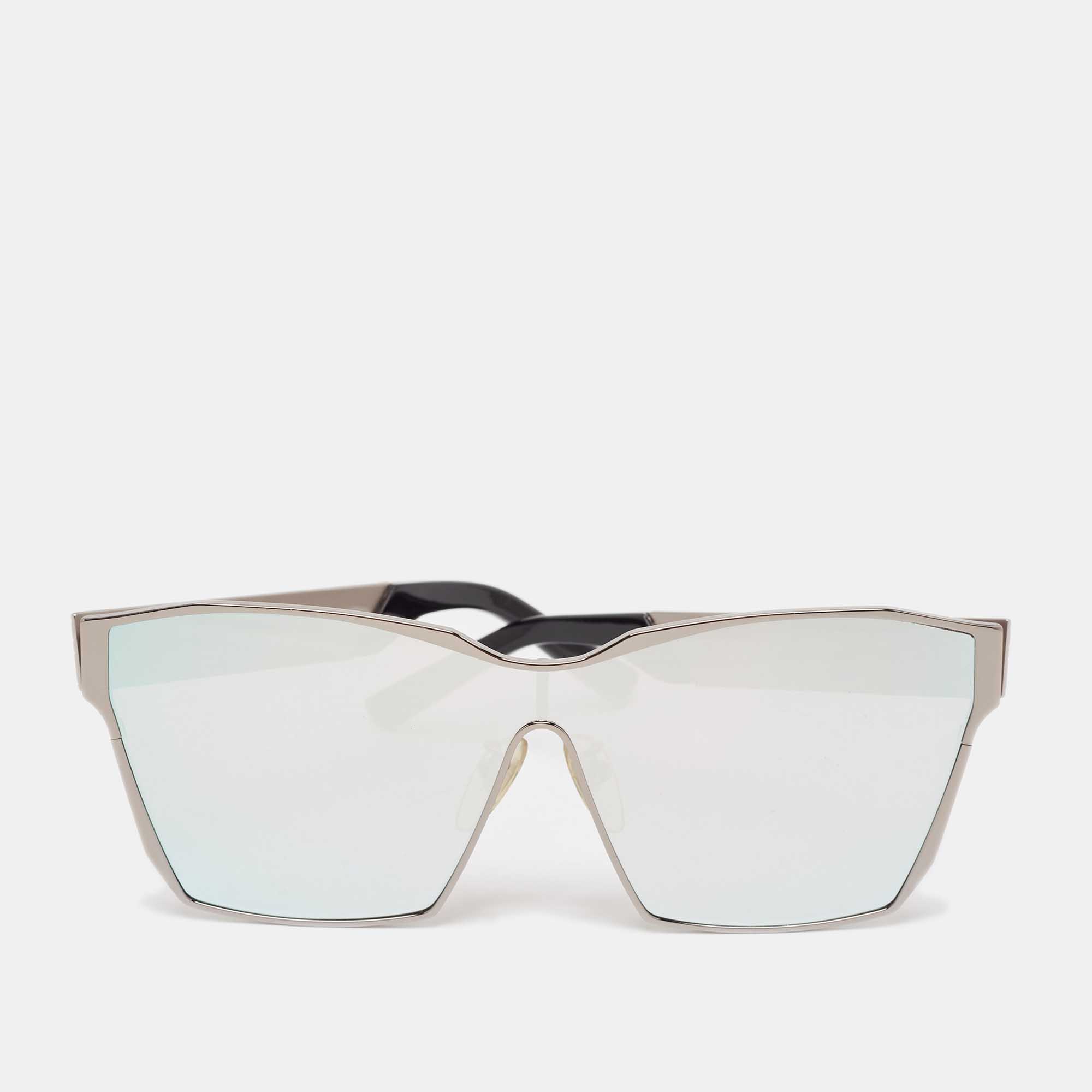 Irresistor Silver/Black Lambda Oversized Sunglasses