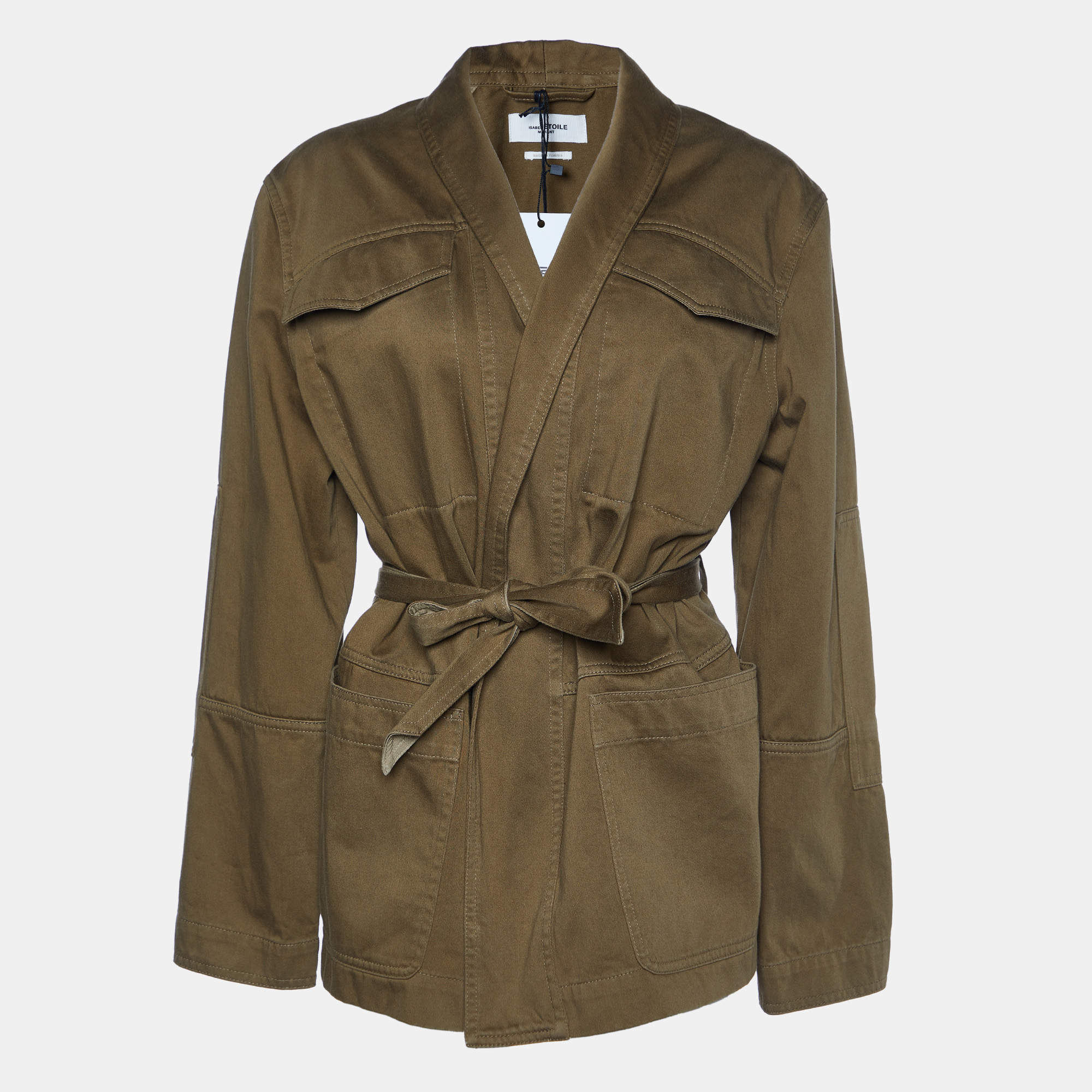 Isabel Marant Etoile Khaki Brown Cotton Satki Jacket S
