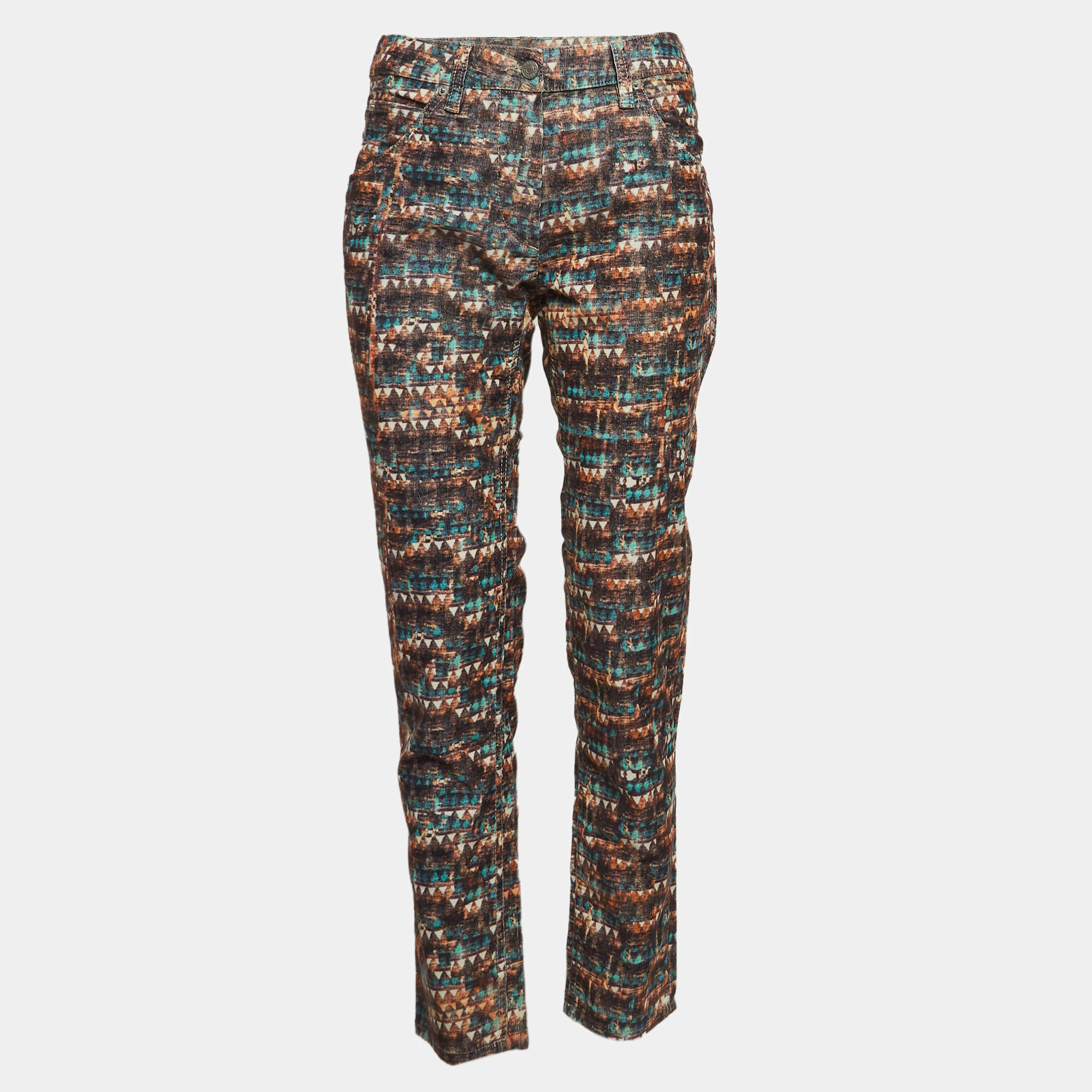 Isabel Marant Etoile Multicolor Velvet Buckled Pants M