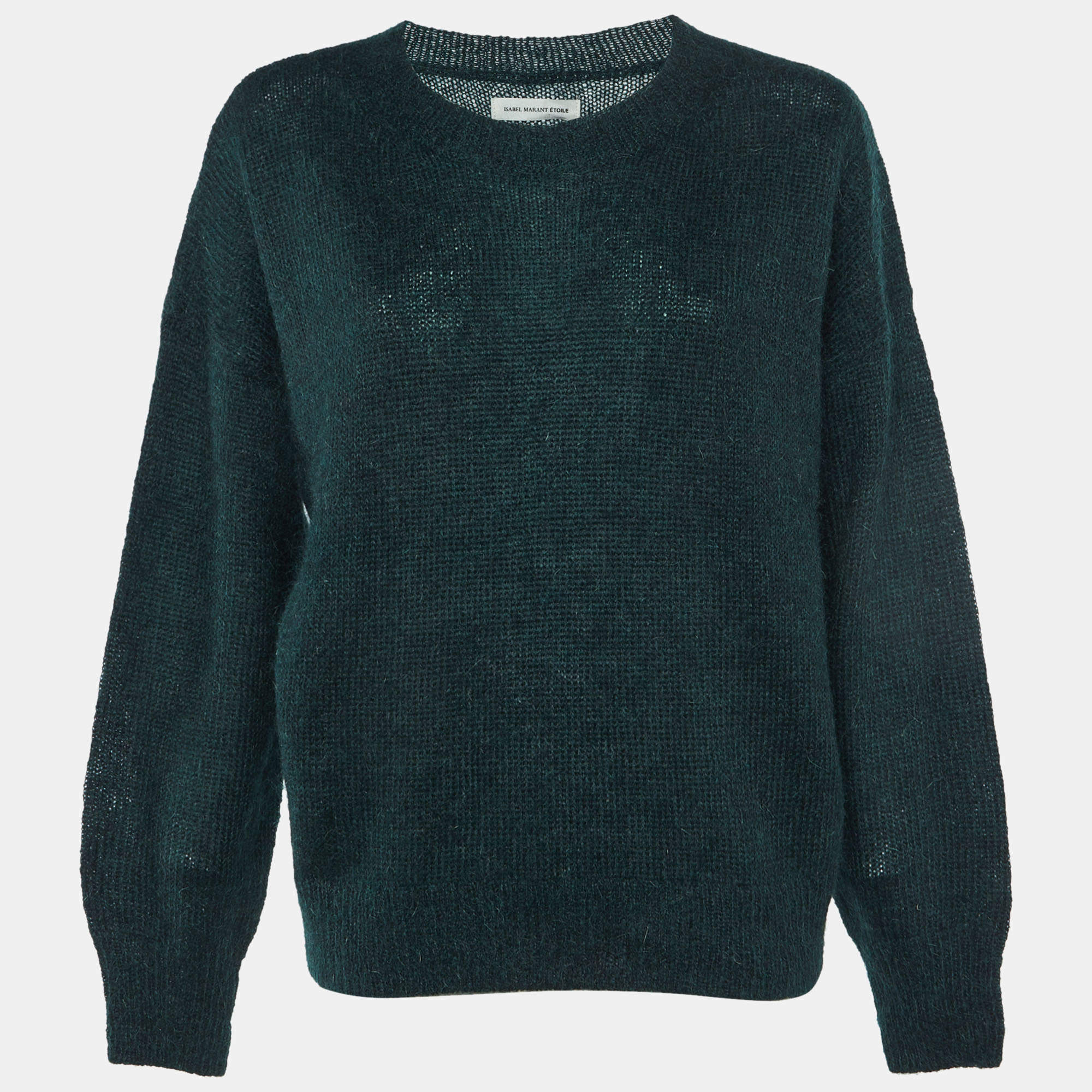 Pre Owned Isabel Marant Etoile Green Mohair Knit Crew Neck Sweater M