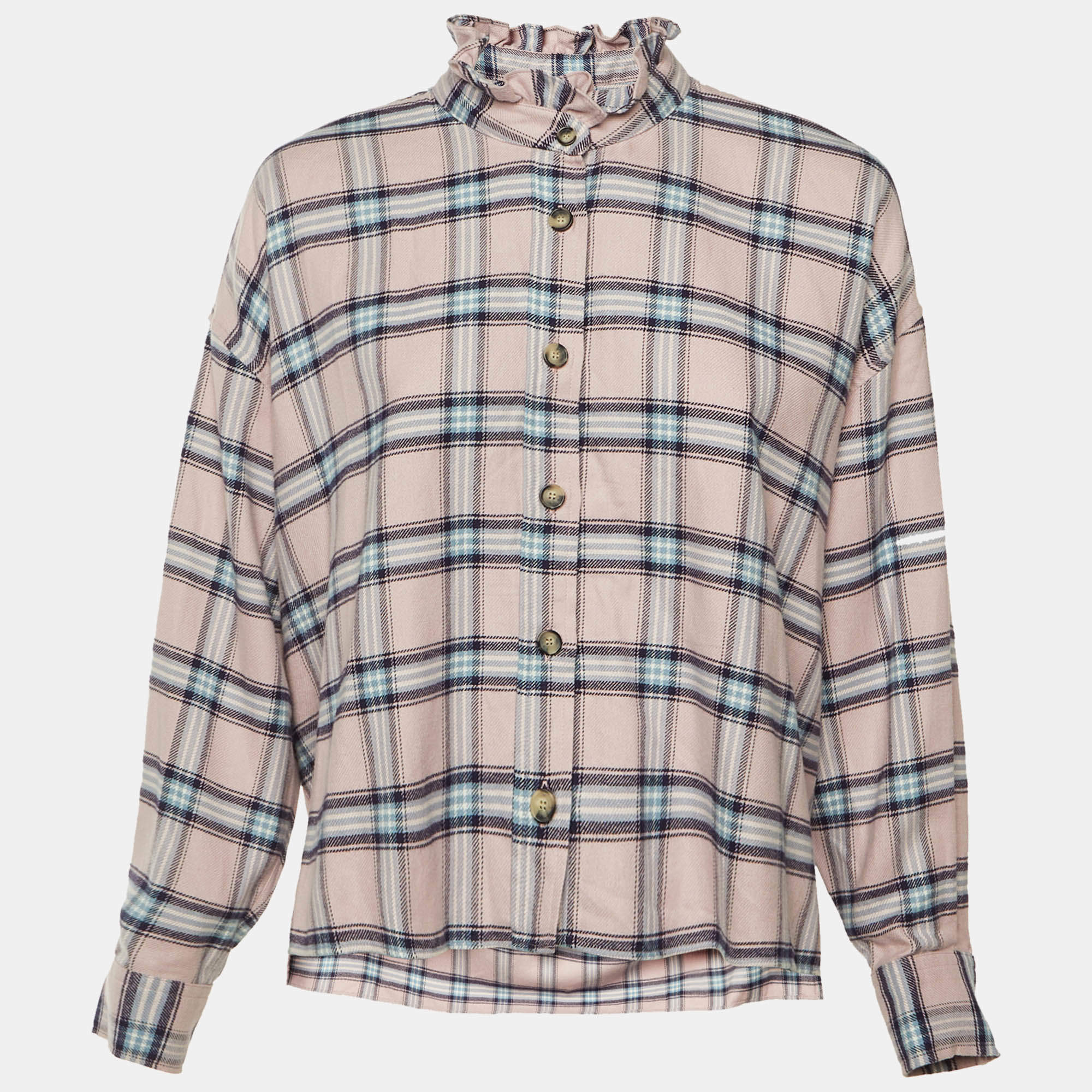 Pre Owned Isabel Marant Etoile Pink Checked Cotton Ilaria Shirt S