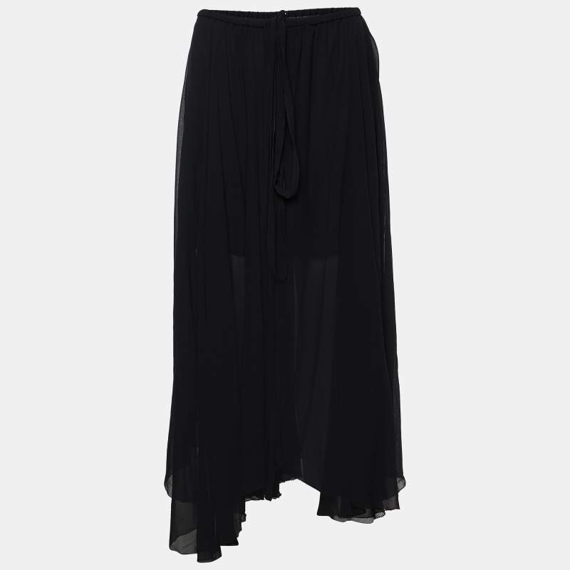 Isabel Marant Etoile Black Chiffon Wrap Long Skirt S