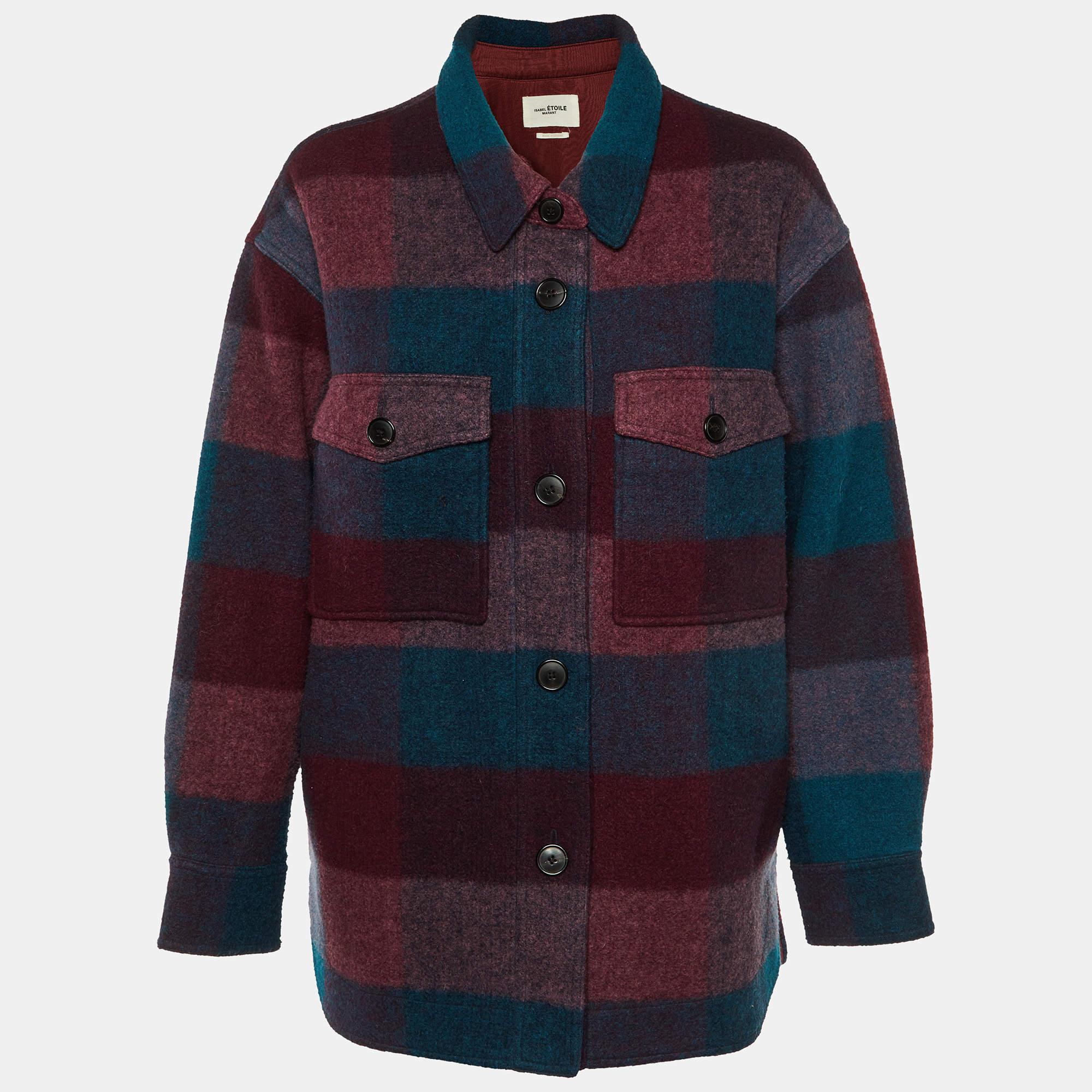 Isabel Marant Etoile Multicolor Patterned Wool Blend Oversized Jacket S