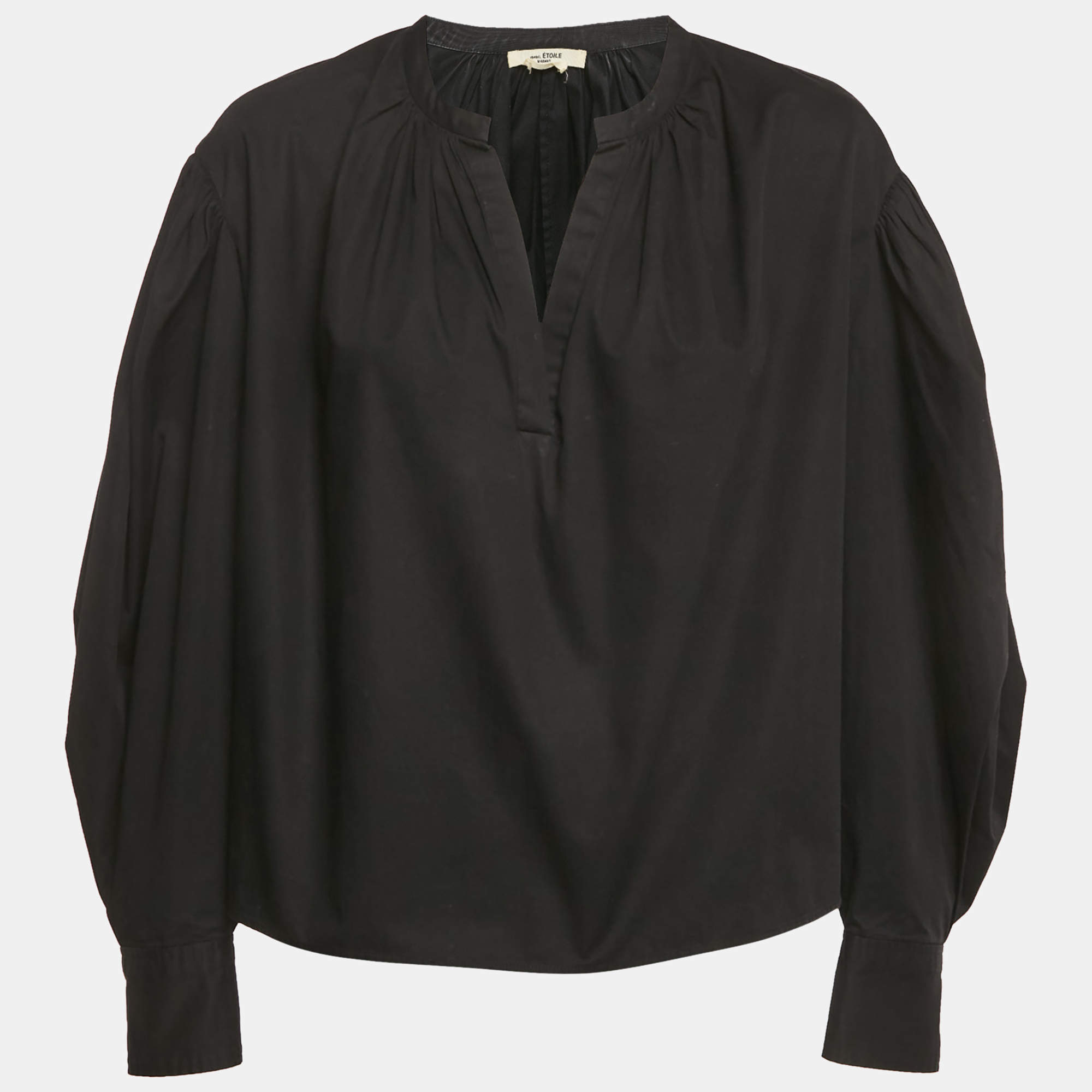 Pre Owned Isabel Marant Etoile Black Gabardine Oversized Blouse M