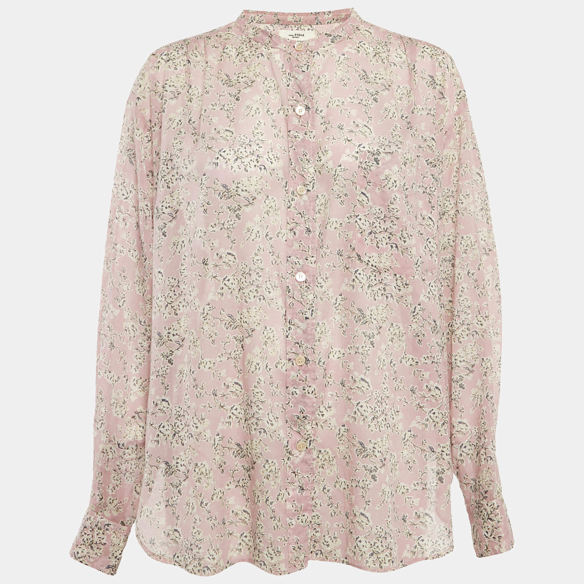 Isabel Marant Etoile Purple Floral Print Cotton Loose Fit Shirt M