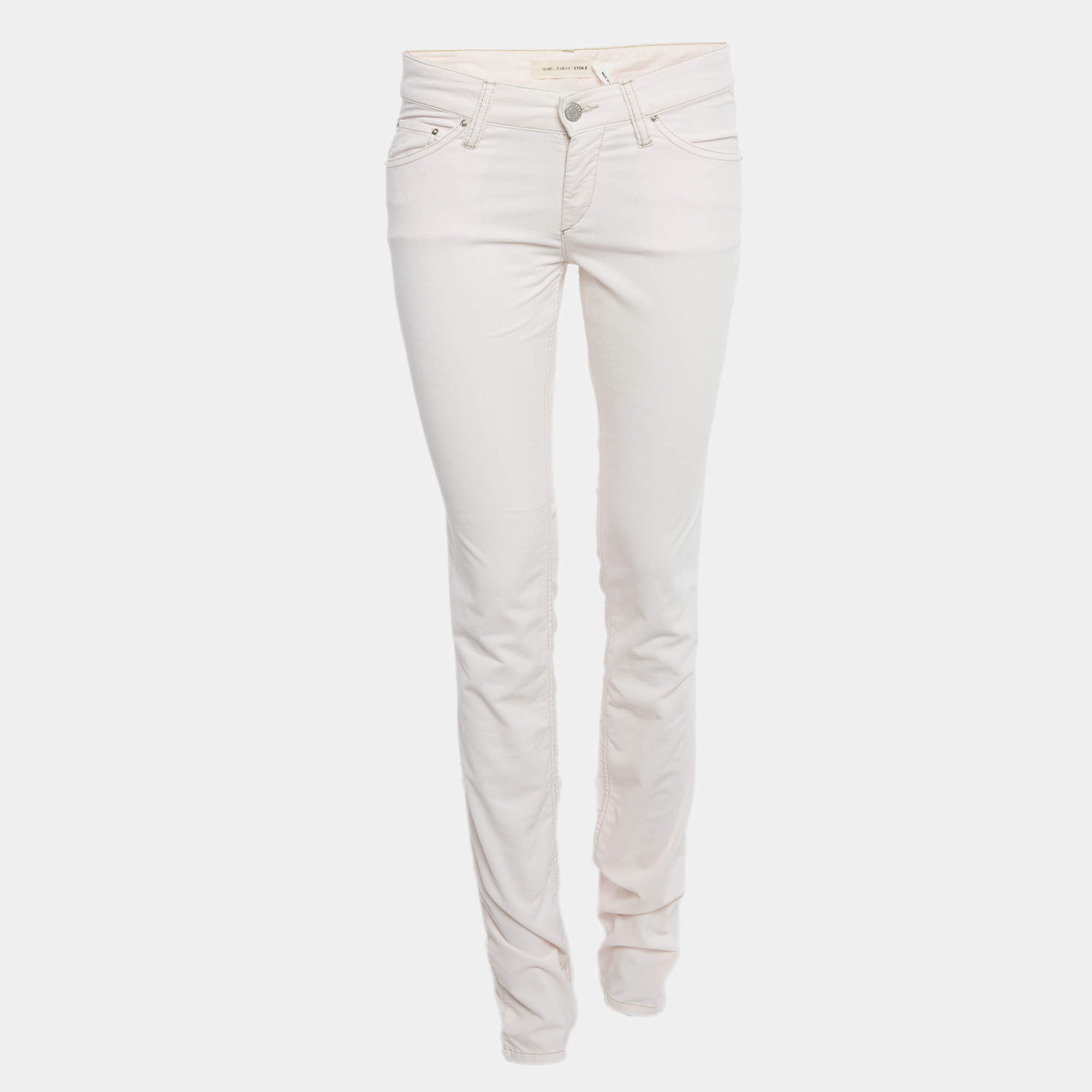 Pre Owned Isabel Marant Etoile Pink Corduroy Skinny Fit Jeans M