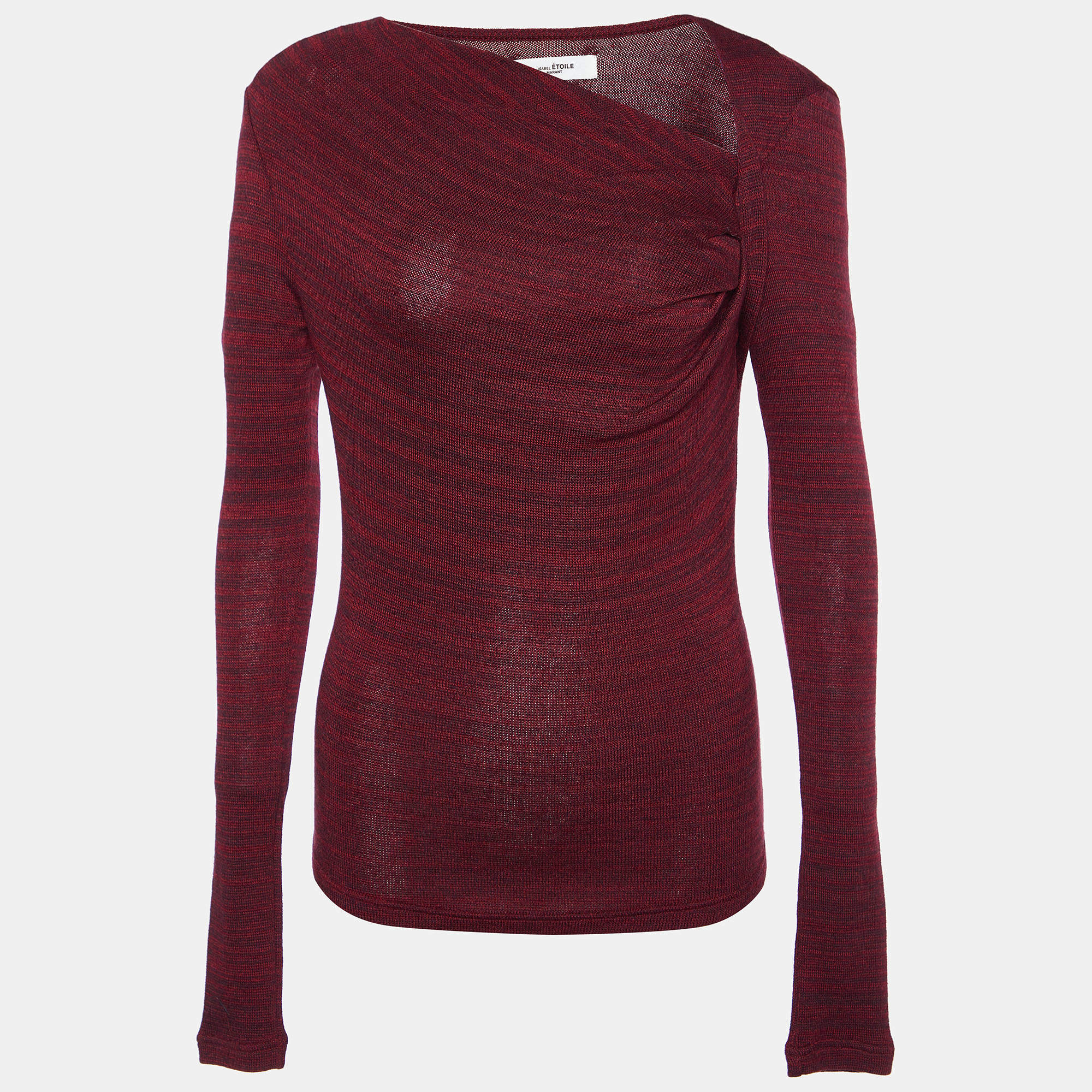 Isabel Marant Etoile Burgundy Knit Draped Top M