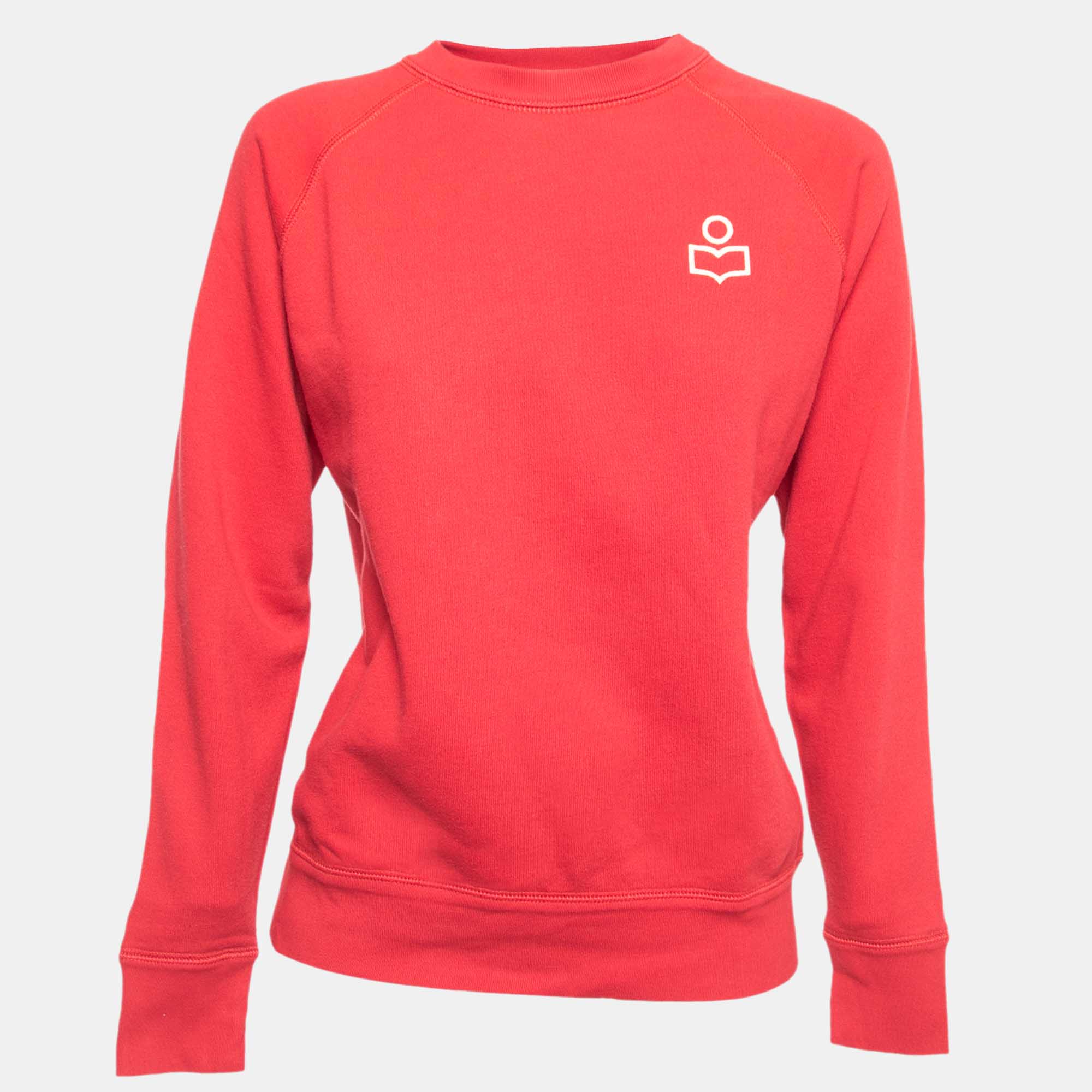 Isabel Marant Etoile Red Cotton Blend Crew Neck Sweatshirt S