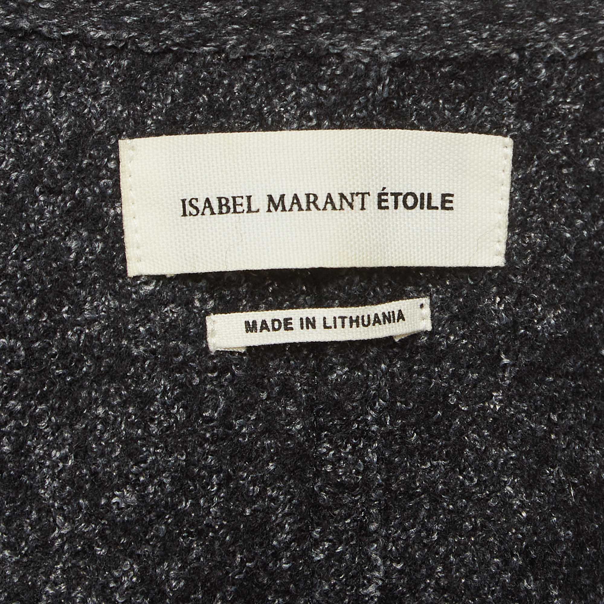 Pre Owned Isabel Marant Etoile Grey Wool Tweed Cardigan XS