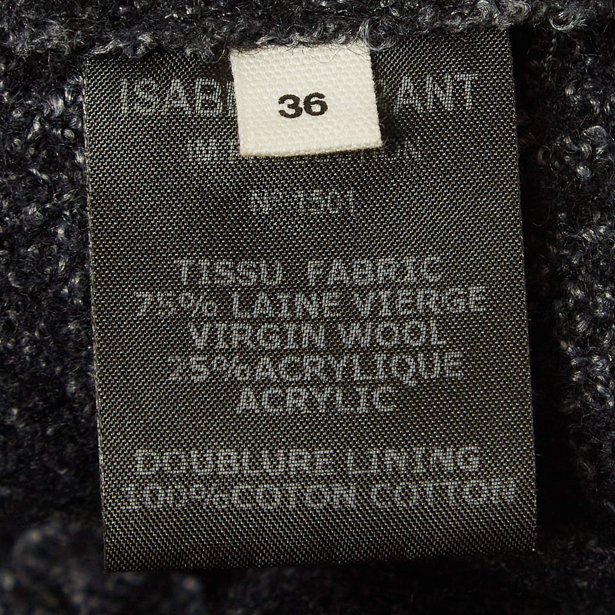 Pre Owned Isabel Marant Etoile Grey Wool Tweed Cardigan XS