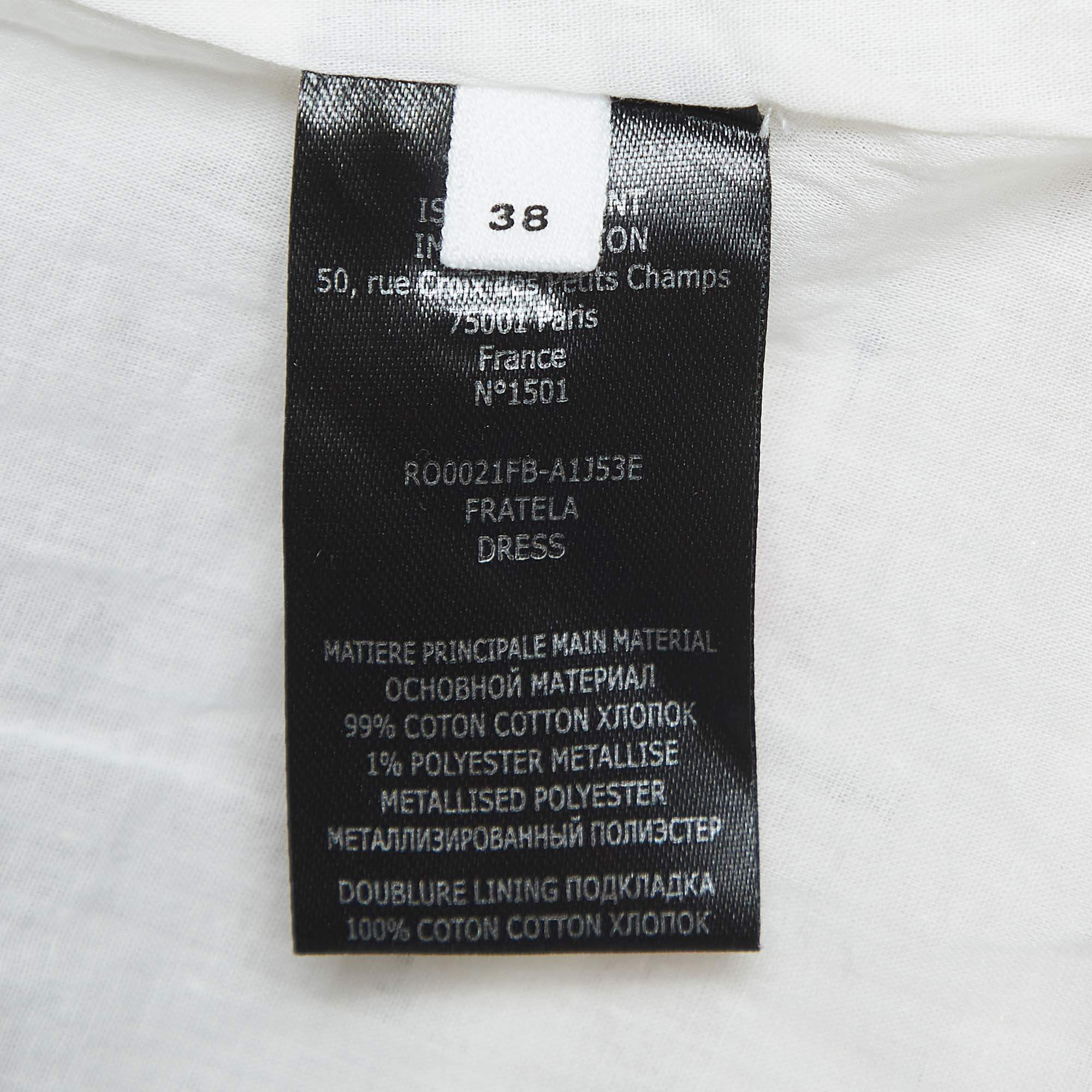 Pre Owned Isabel Marant Etoile Off White Printed Cotton Midi Dress M