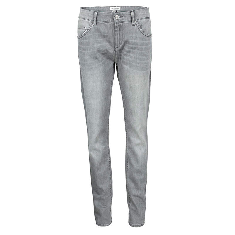 grey jeans with side stripe