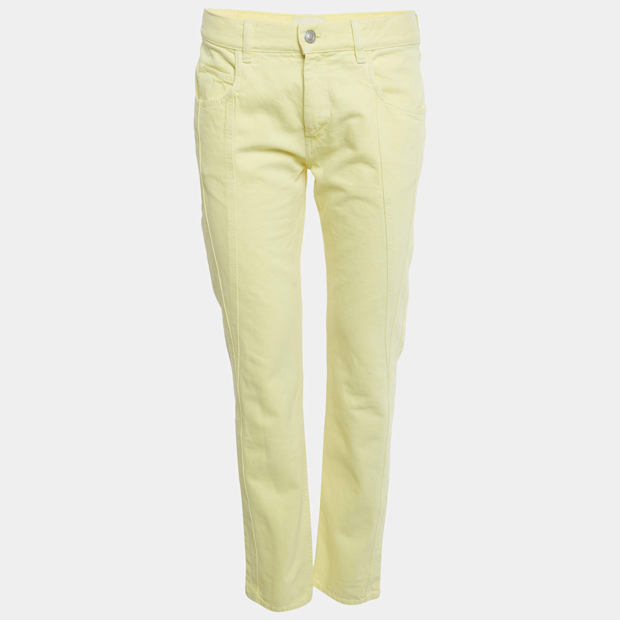 Pre Owned Isabel Marant Yellow Cotton Skinny Vikira Jeans M/Waist 30"