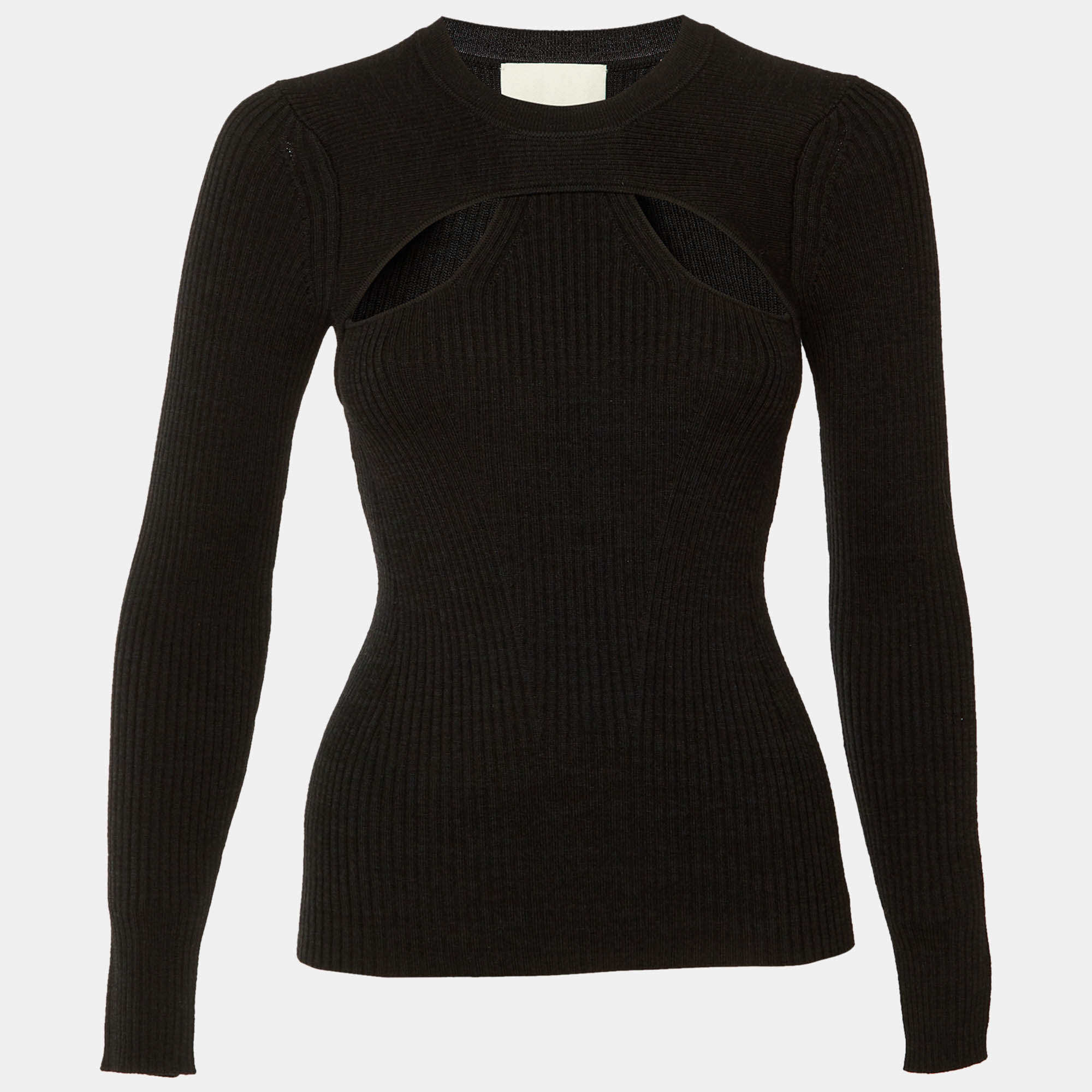 Pre Owned Isabel Marant Black Merino Wool Knit Zana Cut-Out Jumper S 