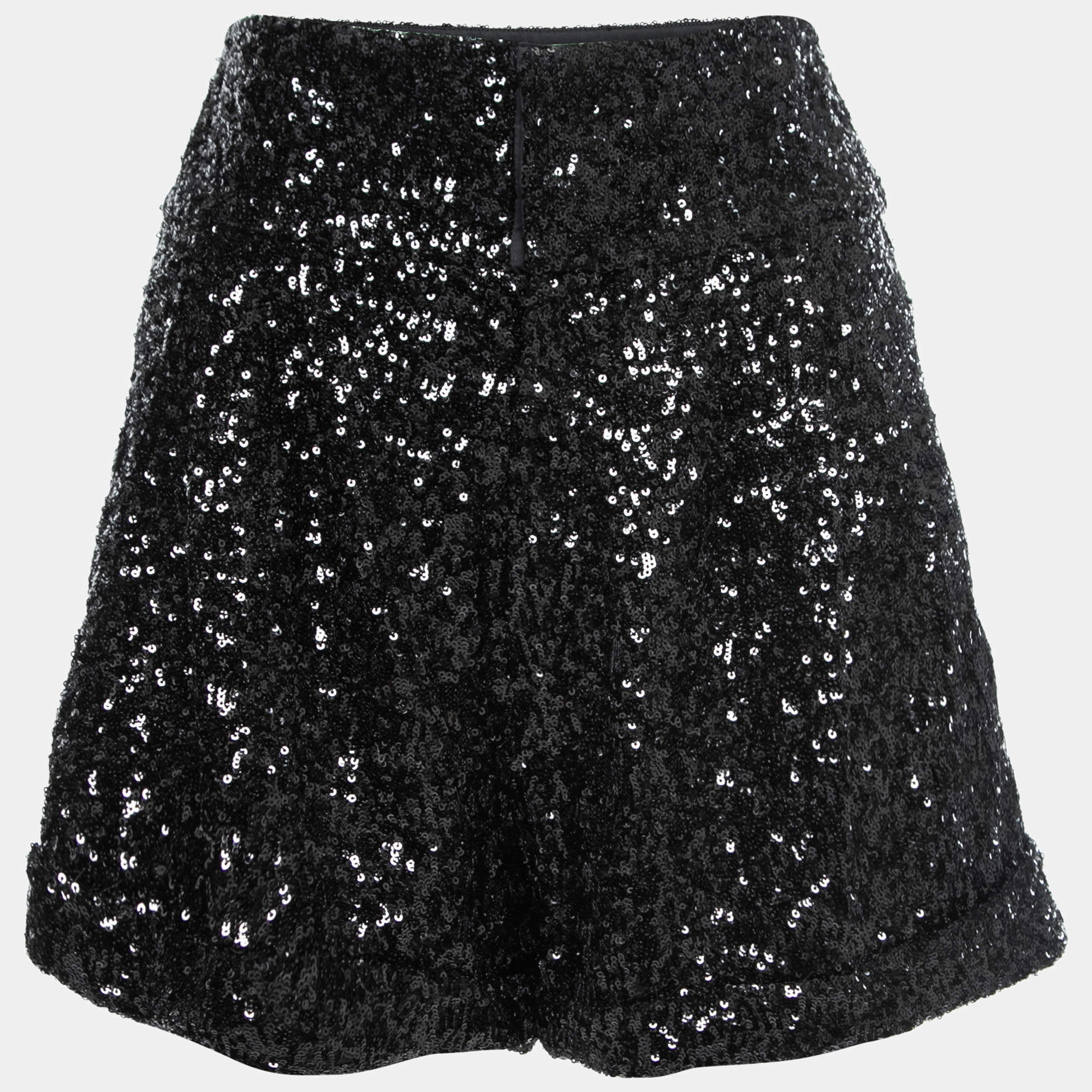 Pre Owned Isabel Marant Black Sequined Shorts M   
