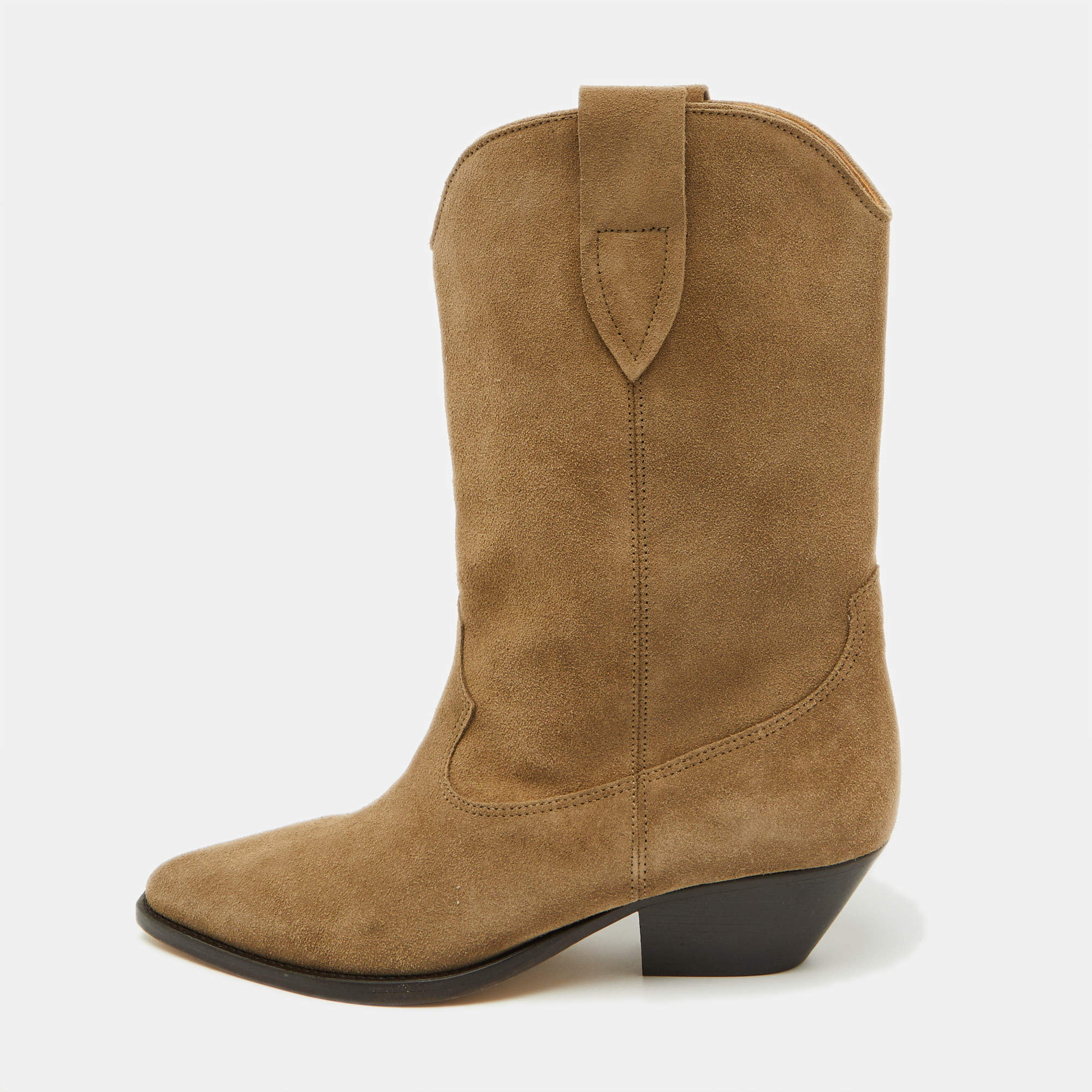 Isabel Marant Taupe Brown Suede Duerto Pointed Toe Boots Size 39