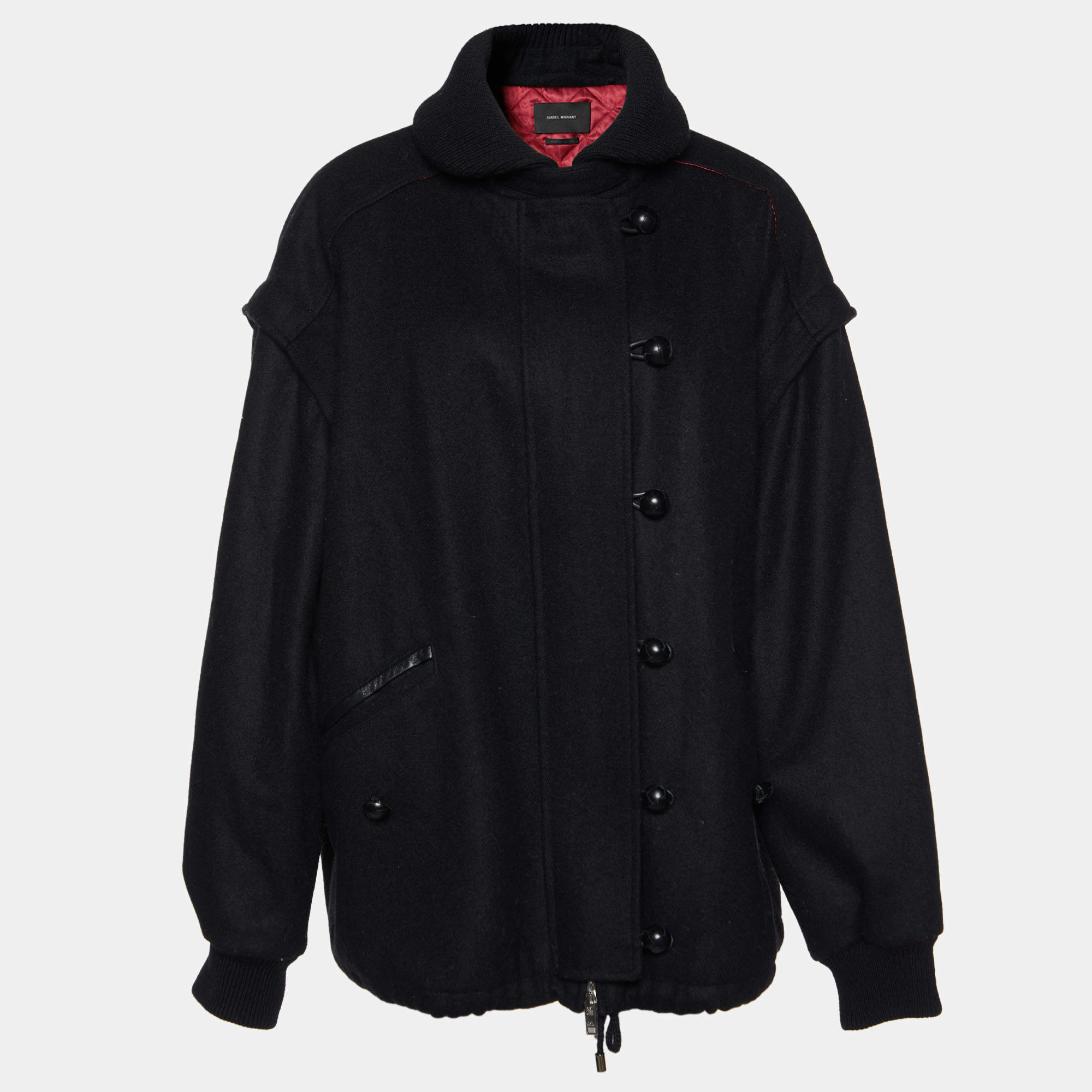 Isabel Marant Black Wool Detachable Sleeves Palmeira Convertible Jacket S
