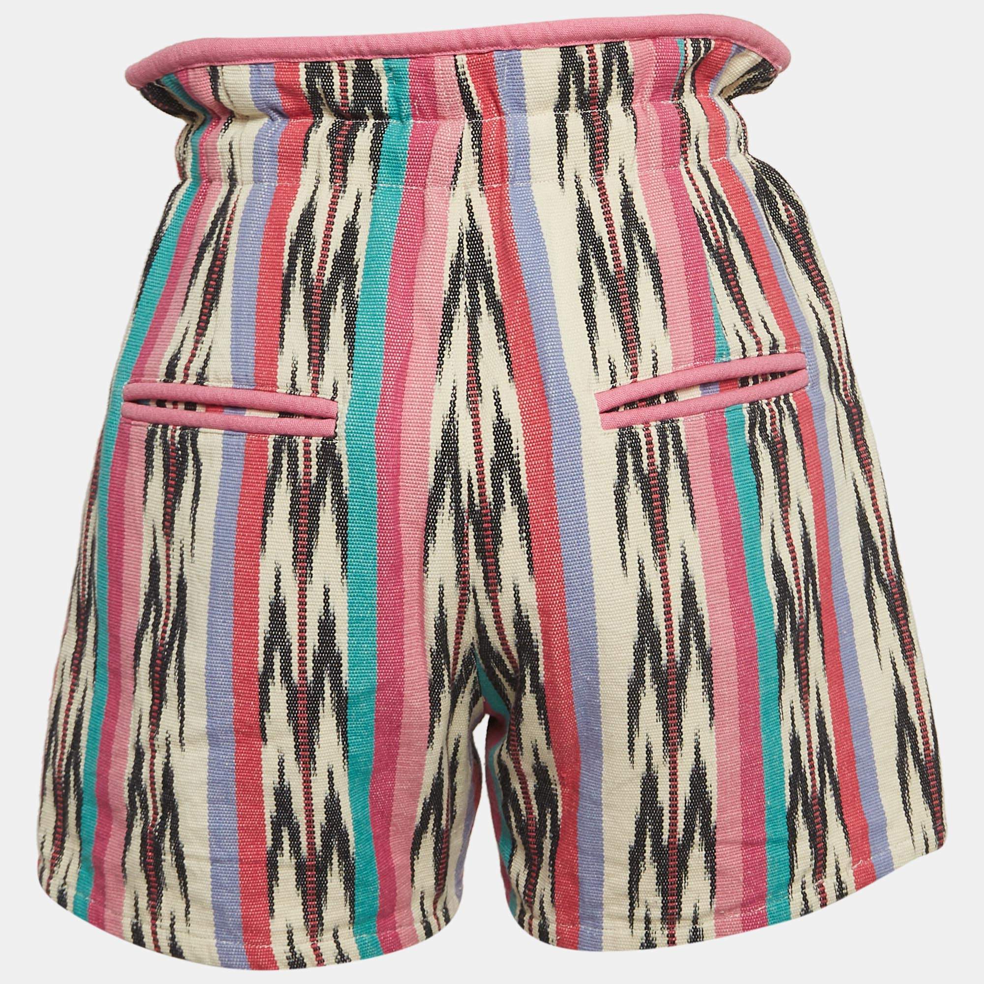 Pre Owned Isabel Marant Pink Inima Ikat Jacquard Shorts M