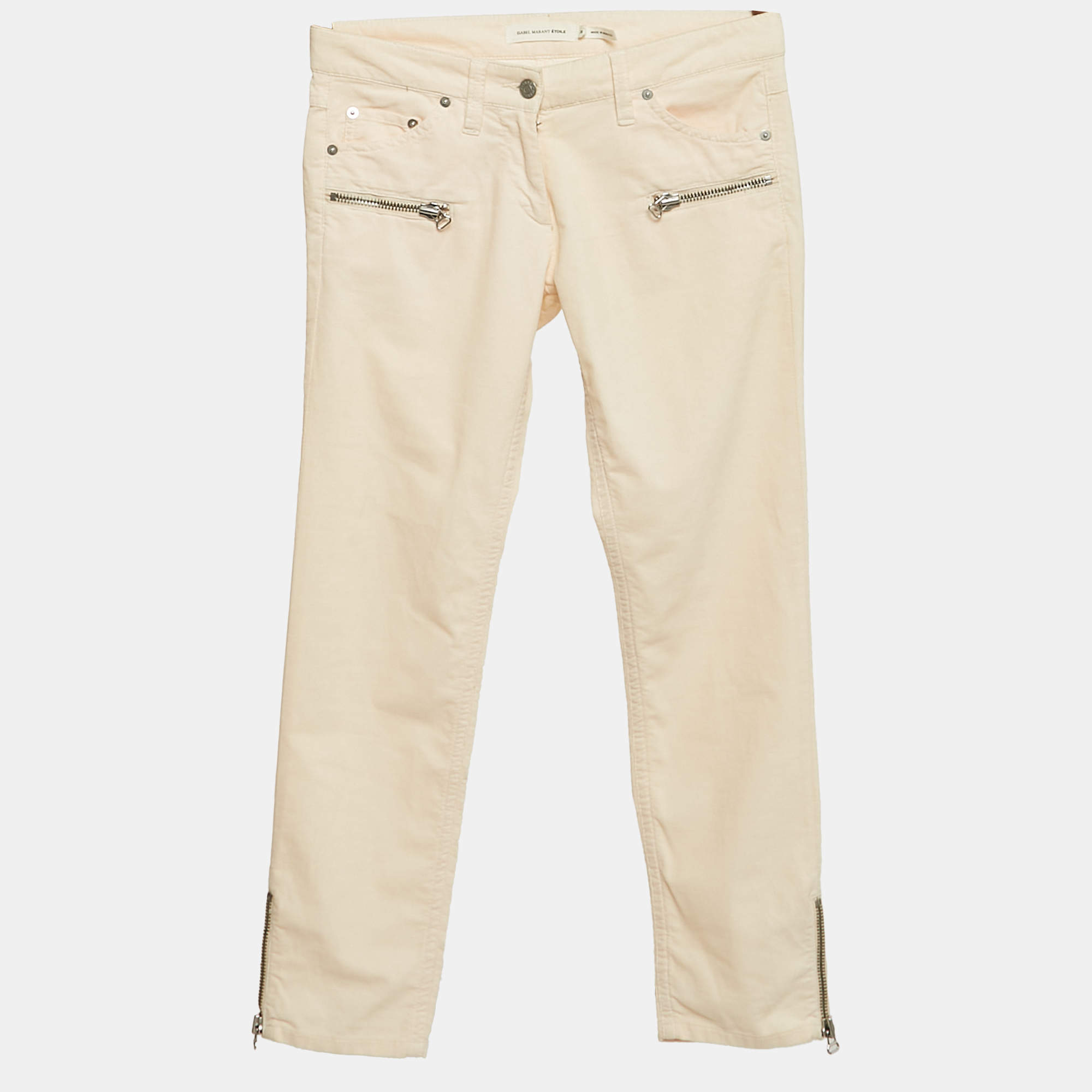 Isabel Marant Pink Corduroy Slim Fit Pants M
