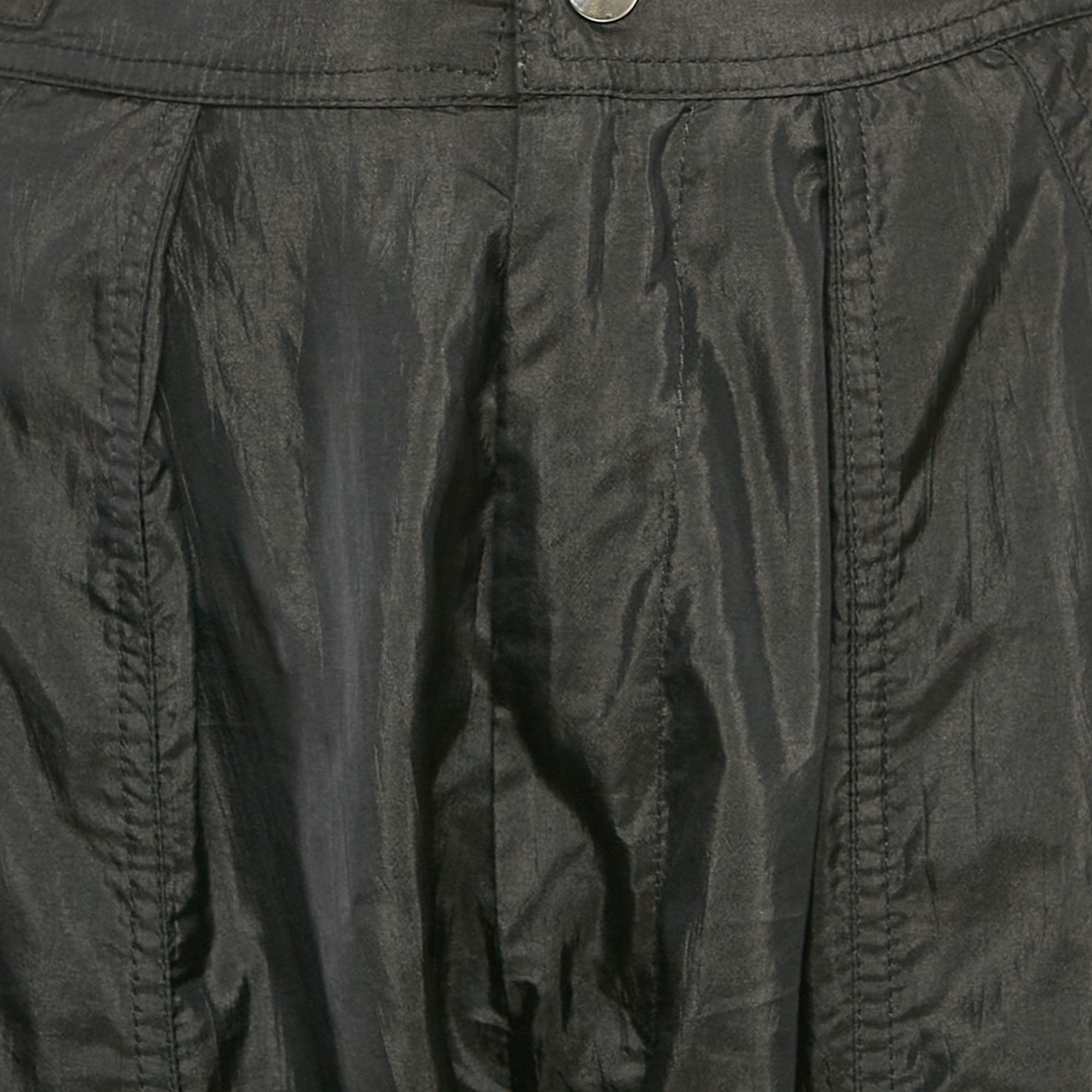 Pre Owned Isabel Marant Black Nylon Adjustable Waist Trousers S